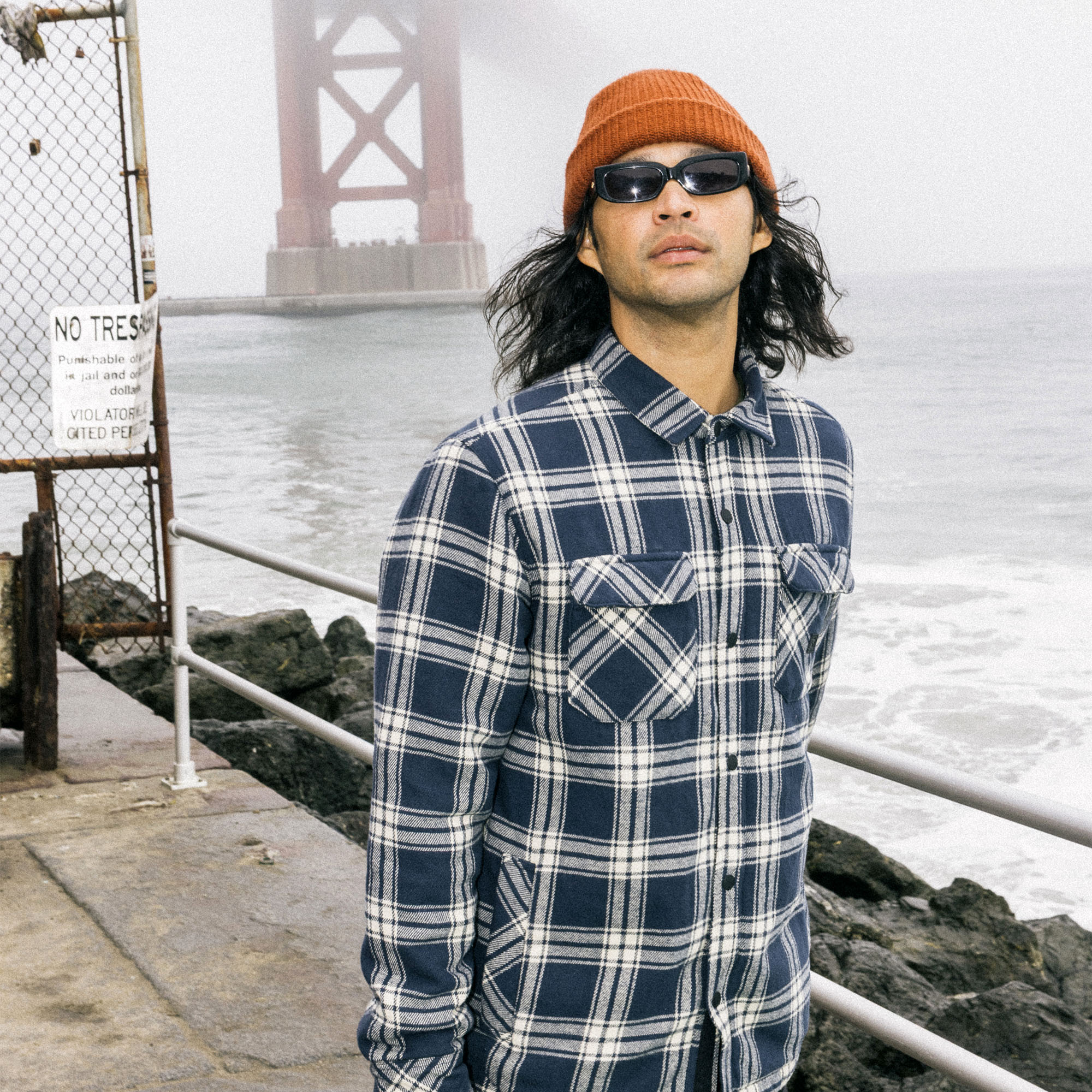 Backwoods Overshirt Jacke Flannel für Marineblau