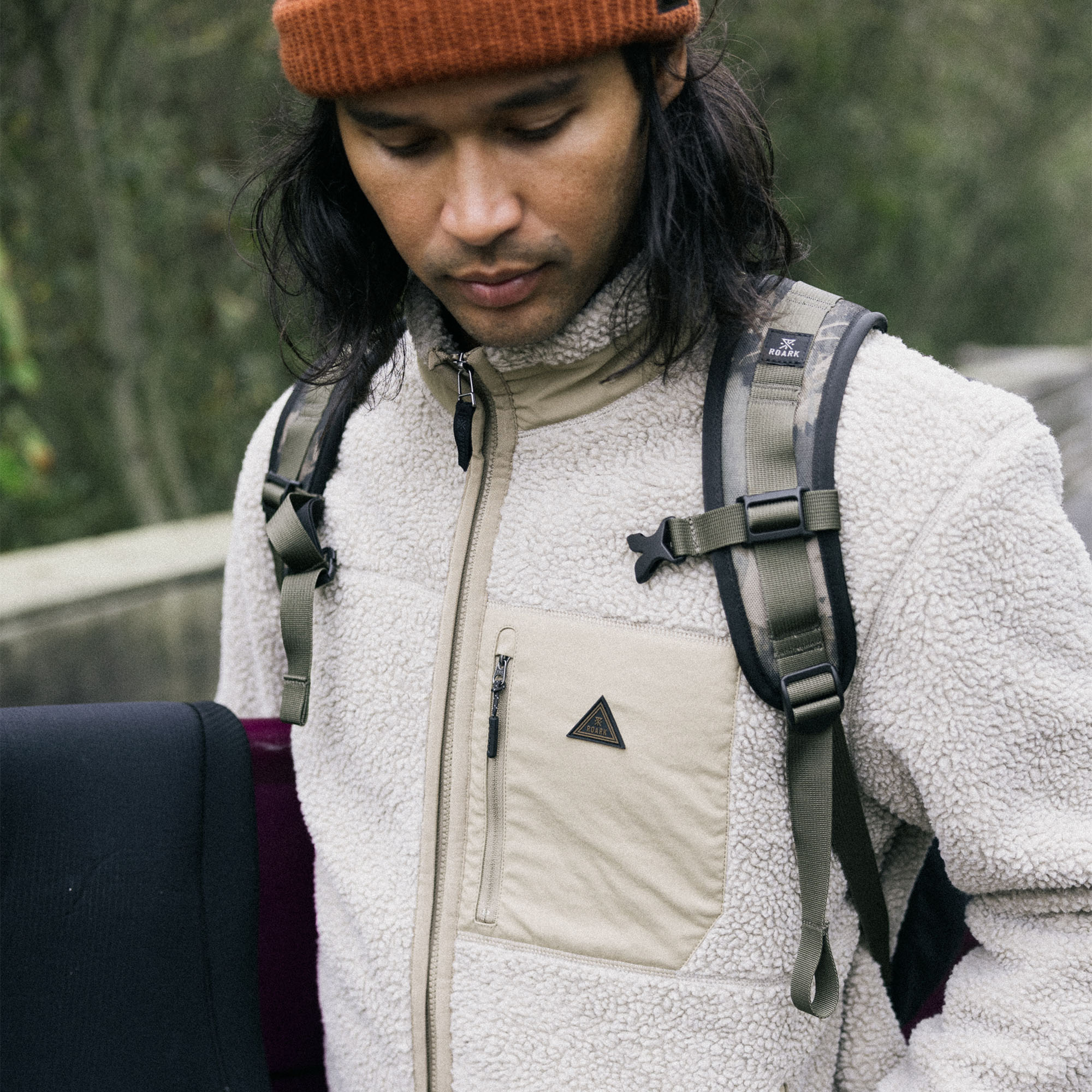 Campover Fleece Zip Jacke — Khaki