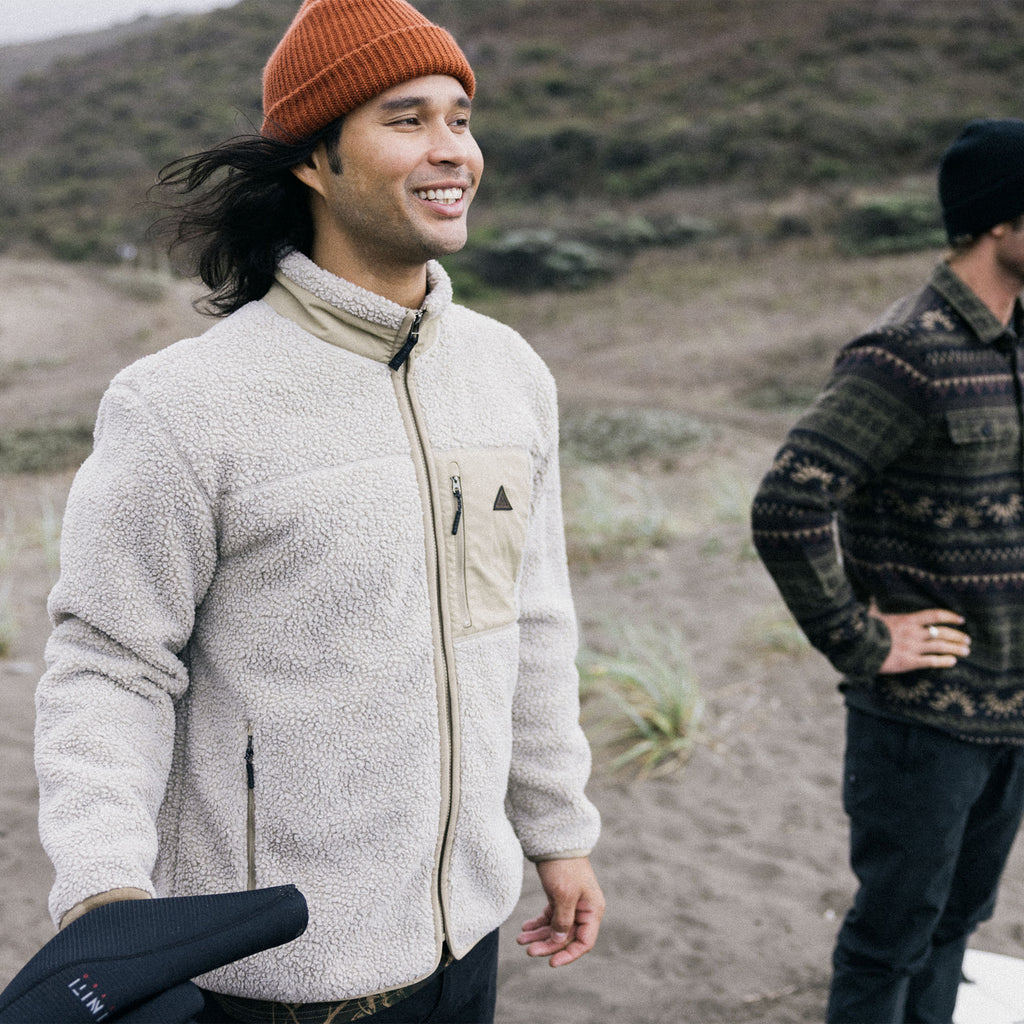 Campover Fleece Zip Jacke — Khaki
