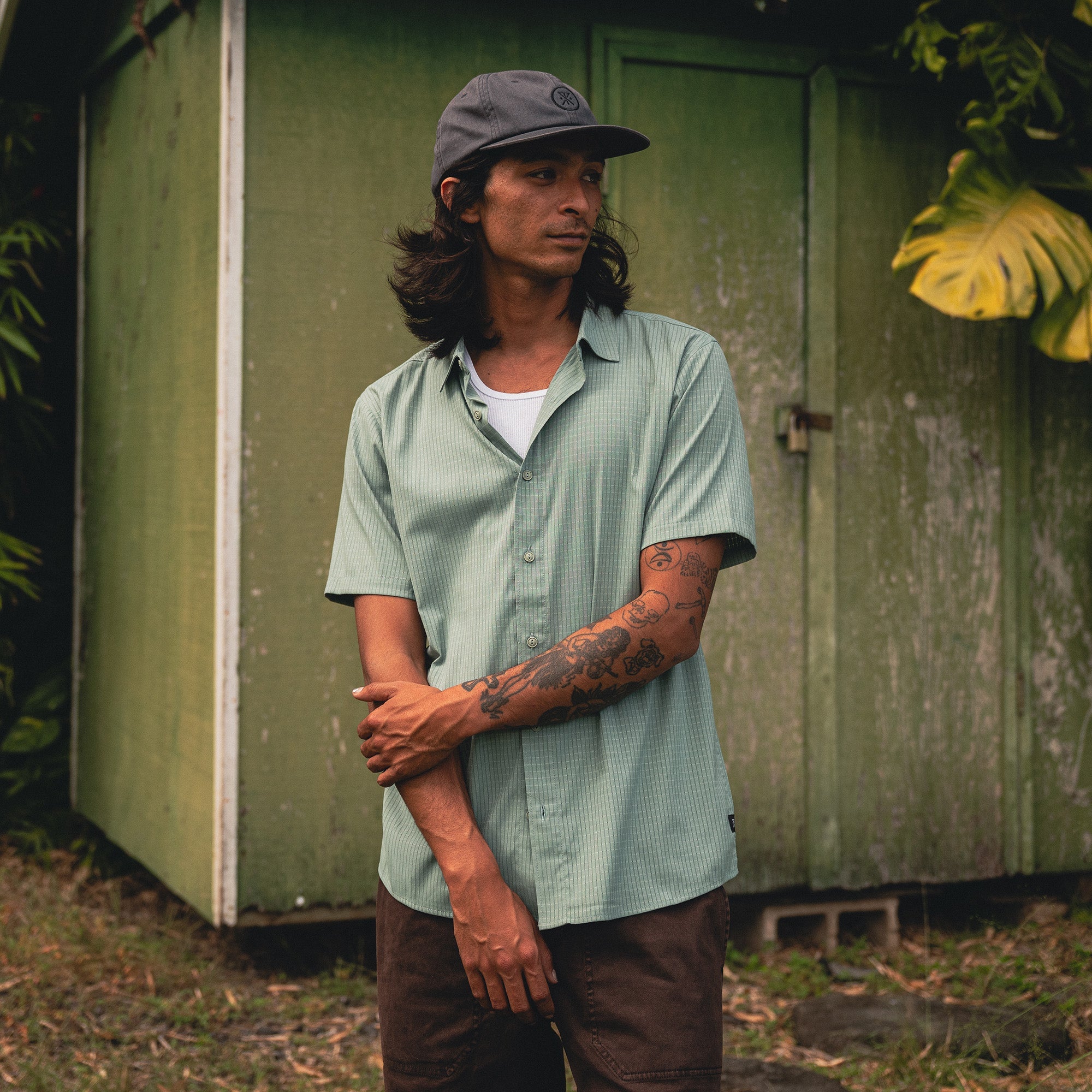 Bless Up Atmungsaktives Stretch-Shirt - Dusty Grün