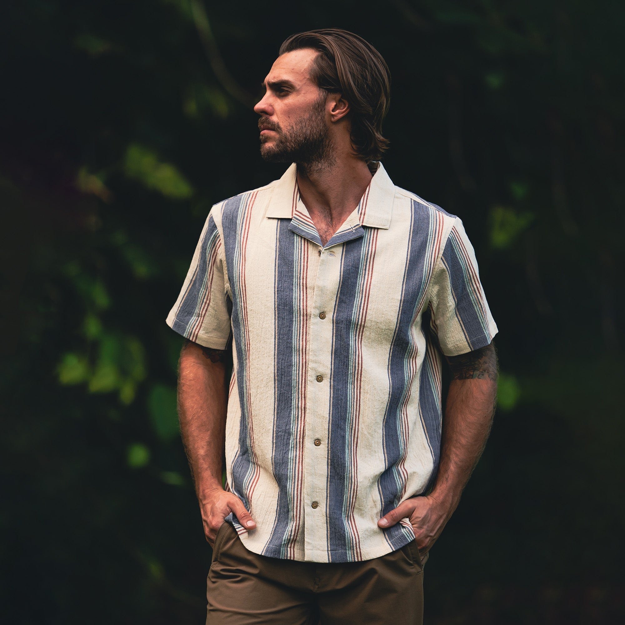 Gonzo Kurzarm Button Up Shirt - Elfenbein