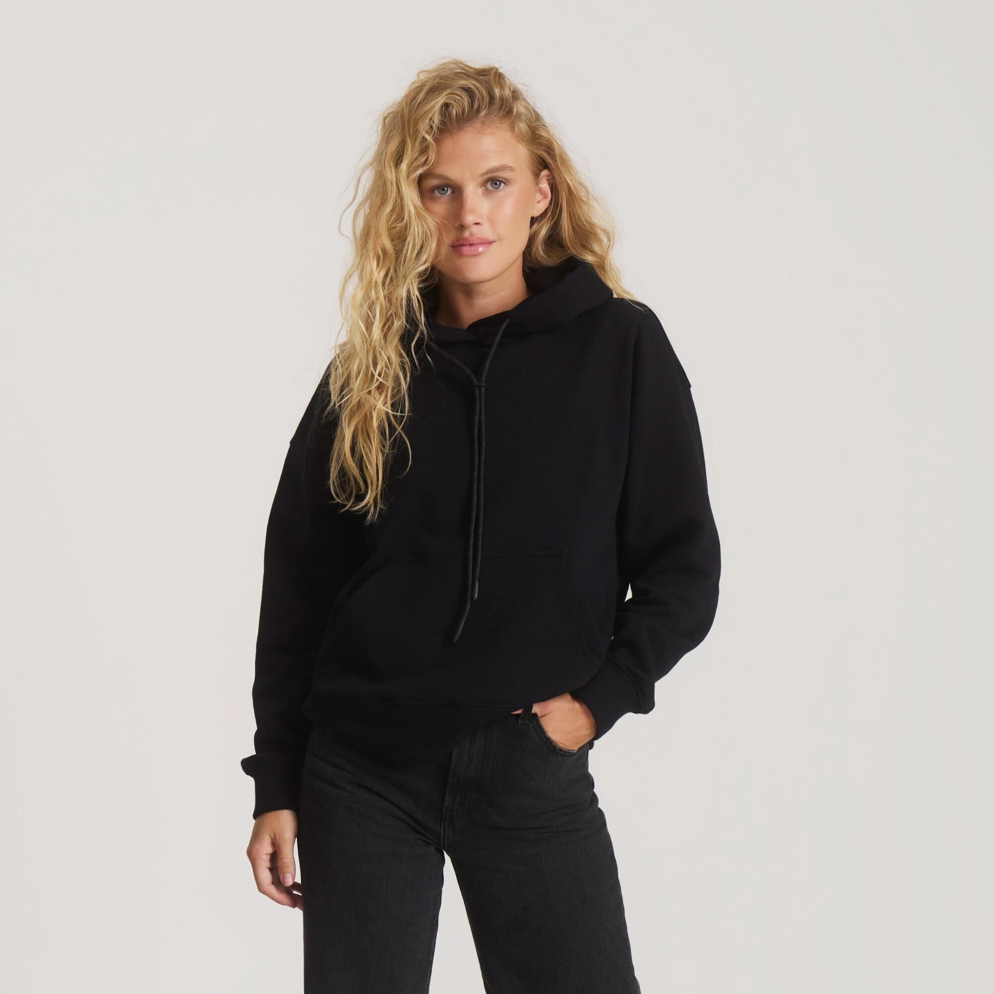 Bolo Fleece Kapuzenpullover — Schwarz