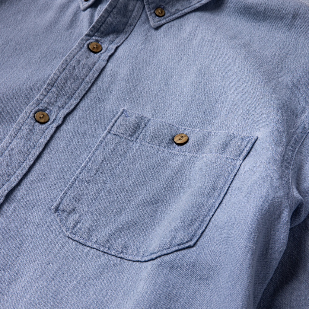 Scholar Chambray Button Up Shirt - Bleached