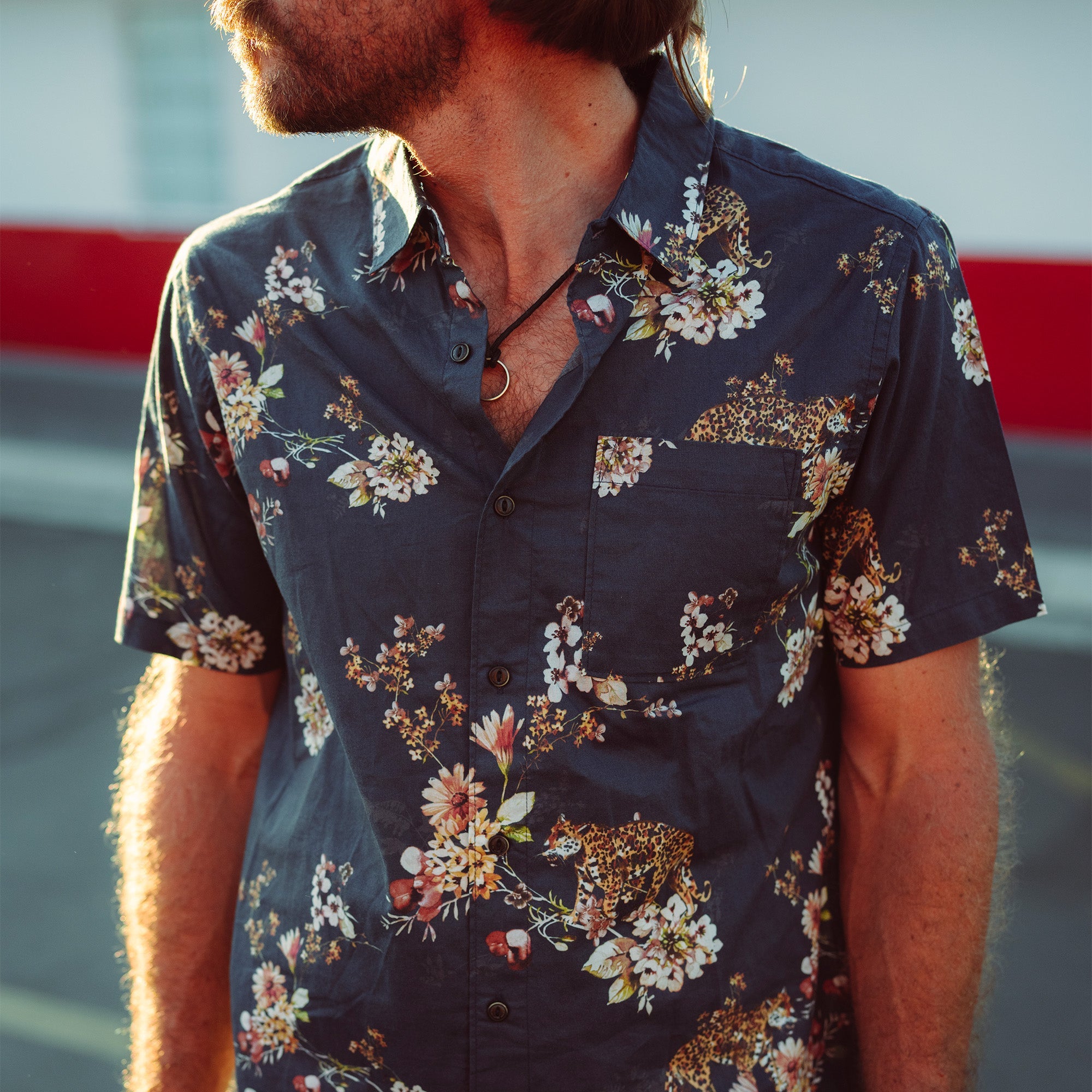 Journey Kurzarm Button Up Shirt für Deep Marineblau