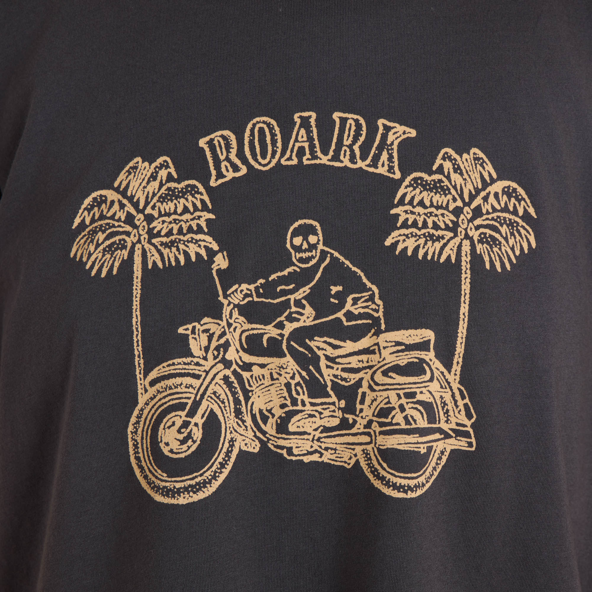 Moto Skele Boxy Crop Premium-T-Shirt - Verblasstes Schwarz