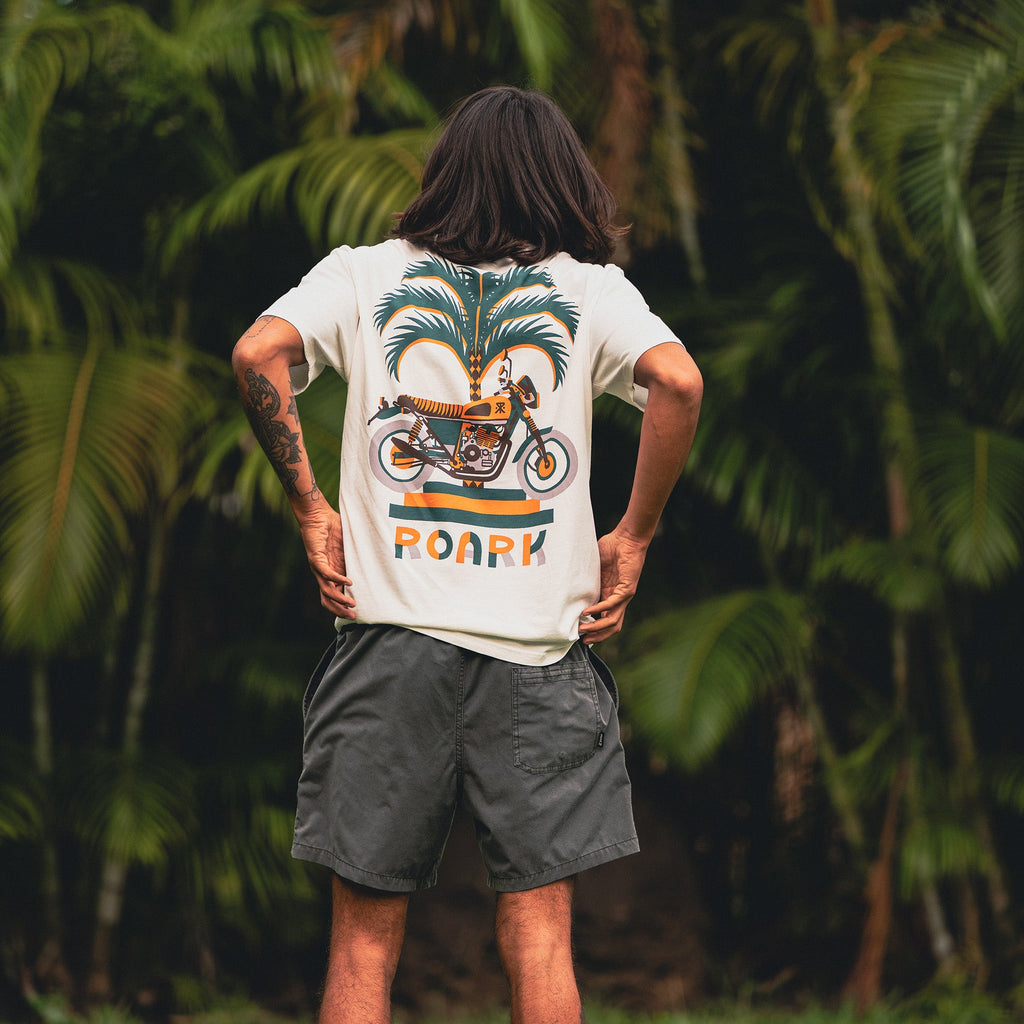 Moto Palm Premium-T-Shirt - Cremeweiß