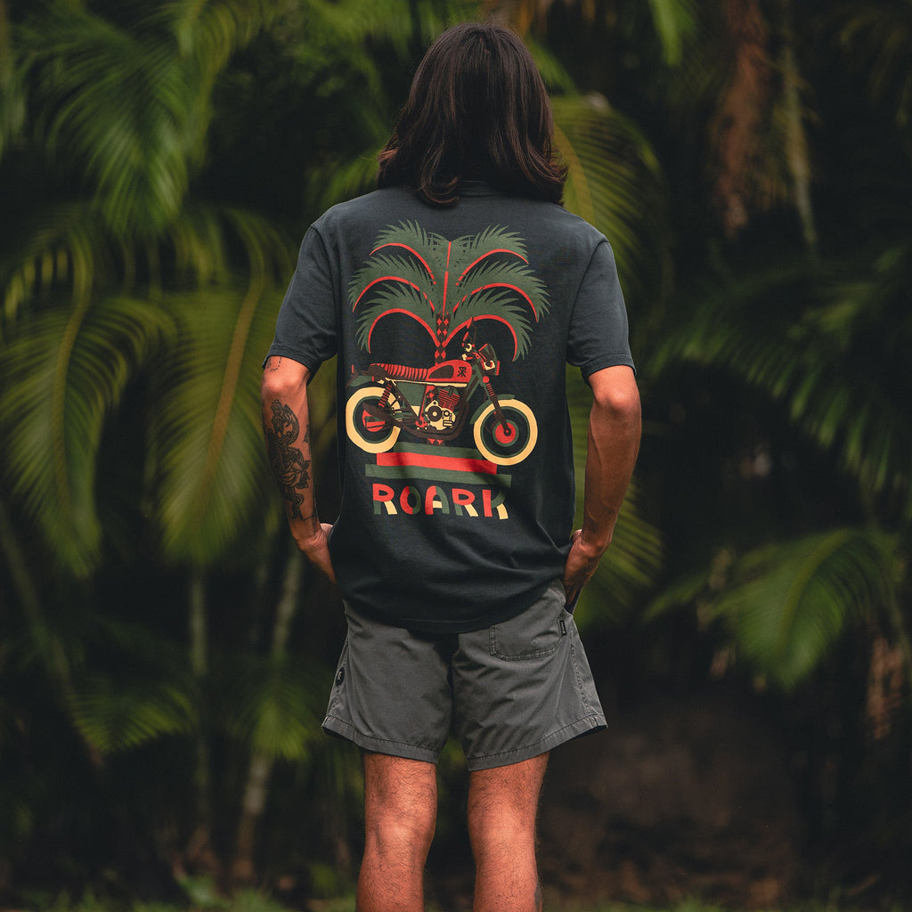 Moto Palm Premium-T-Shirt - Schwarz gewaschen