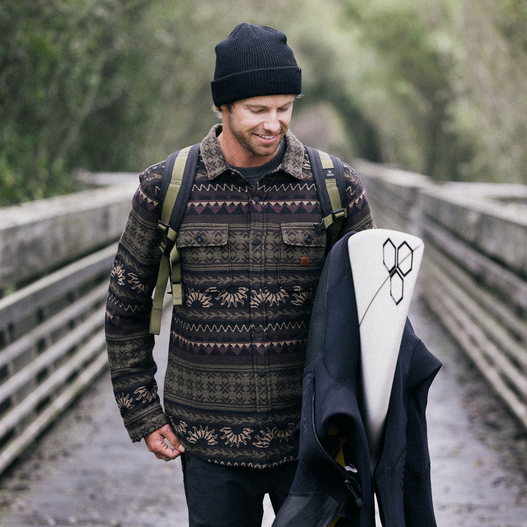 Nordsman Jacquard Flannel - Dunkles Militär
