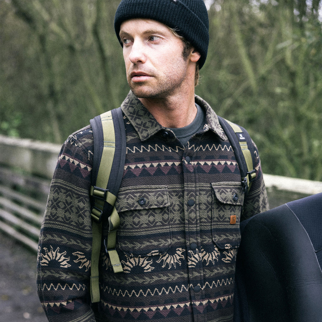 Nordsman Jacquard Flannel - Dunkles Militär