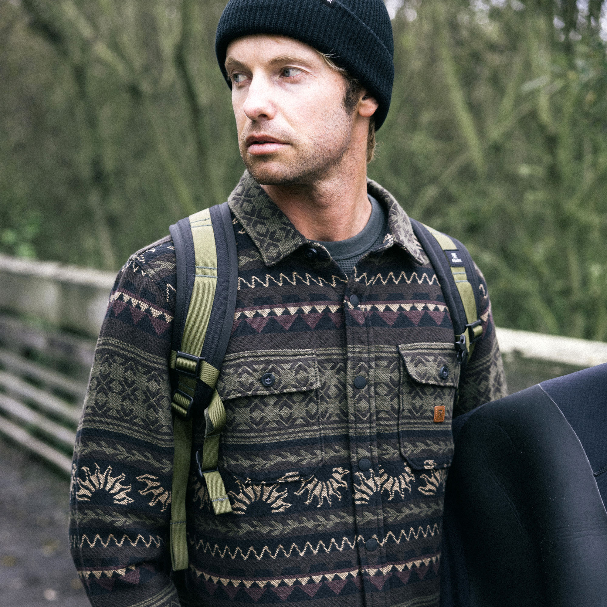 Nordsman Jacquard Flannel - Dunkles Militär