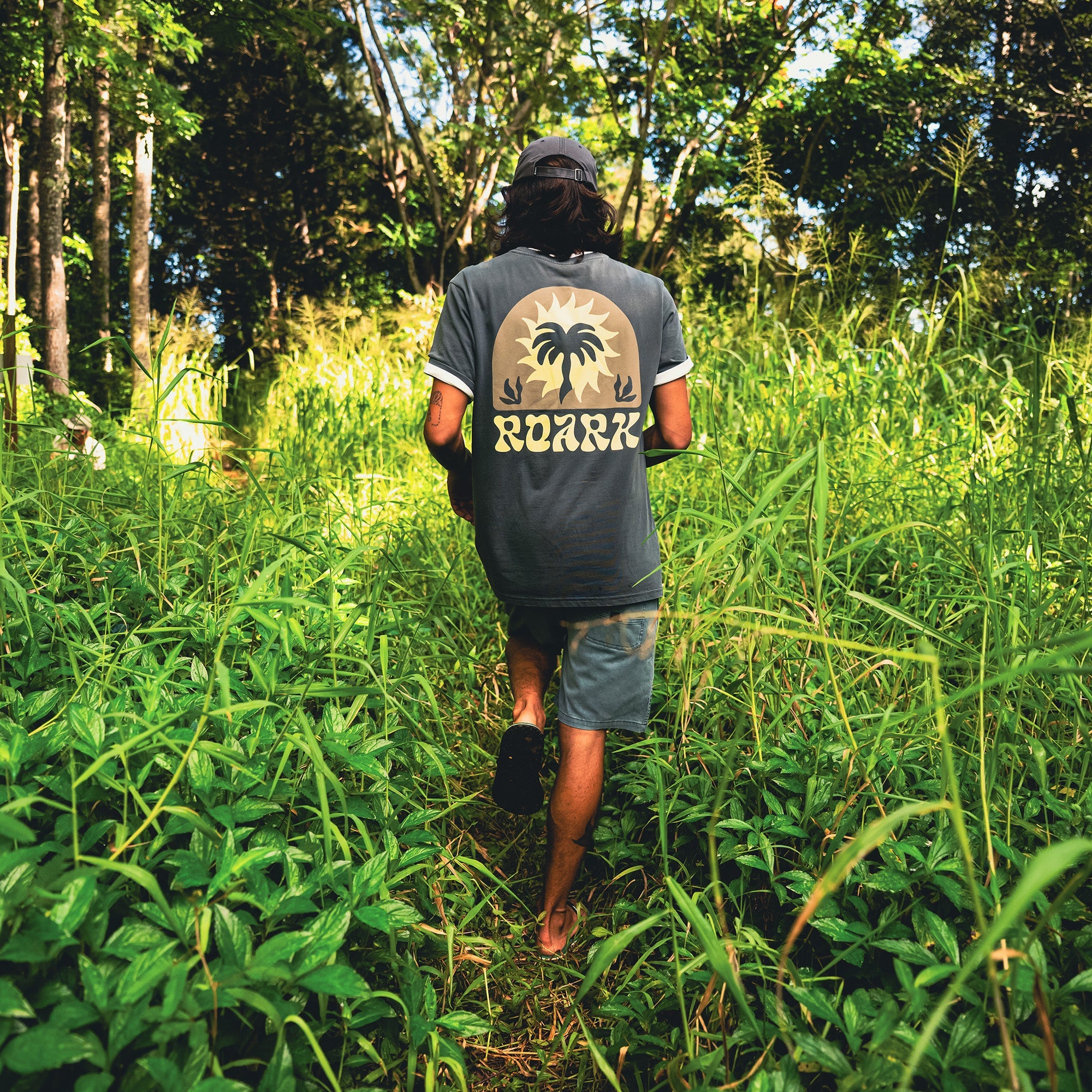 Palm Premium-T-Shirt - Holzkohle