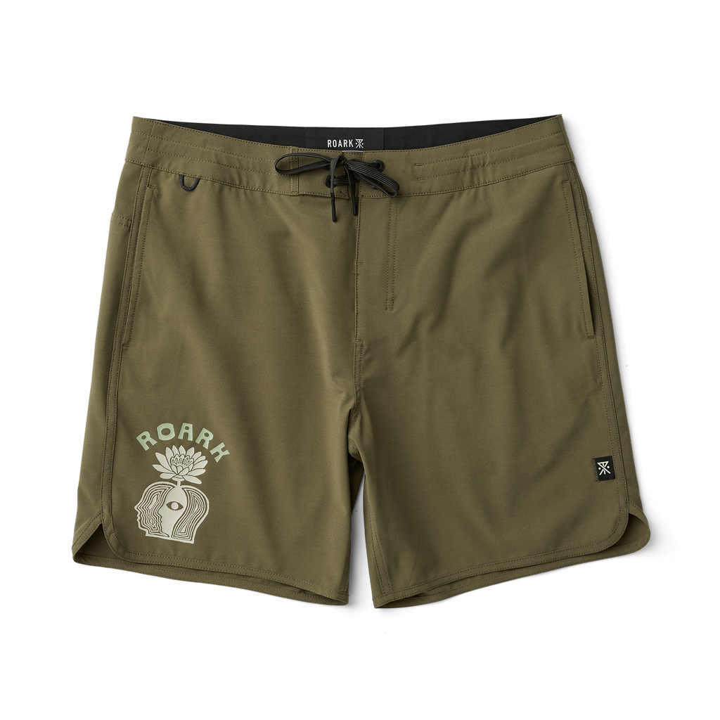 Chiller Scallop 17' Boardshorts - Militärisch