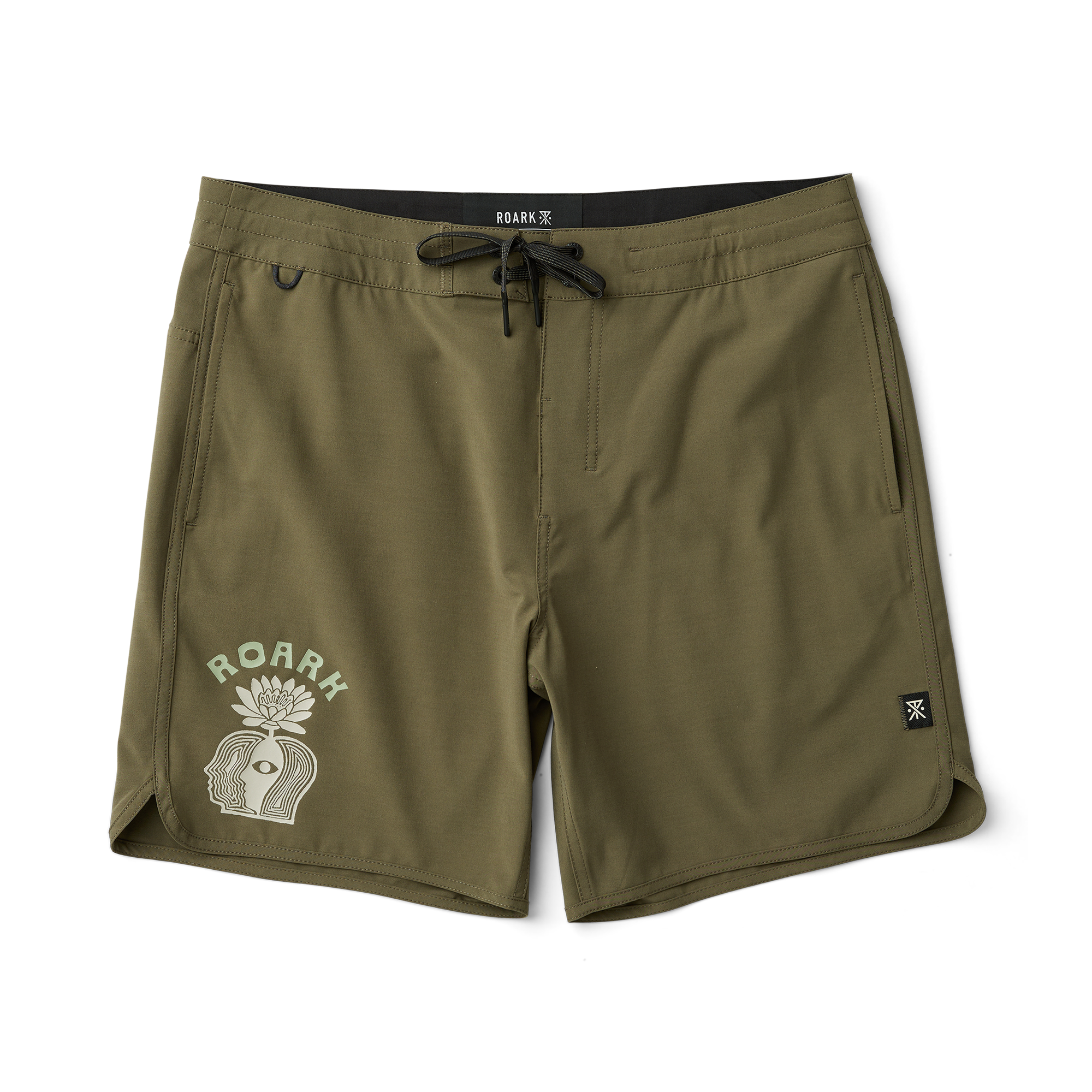 Chiller Scallop 17' Boardshorts - Militärisch
