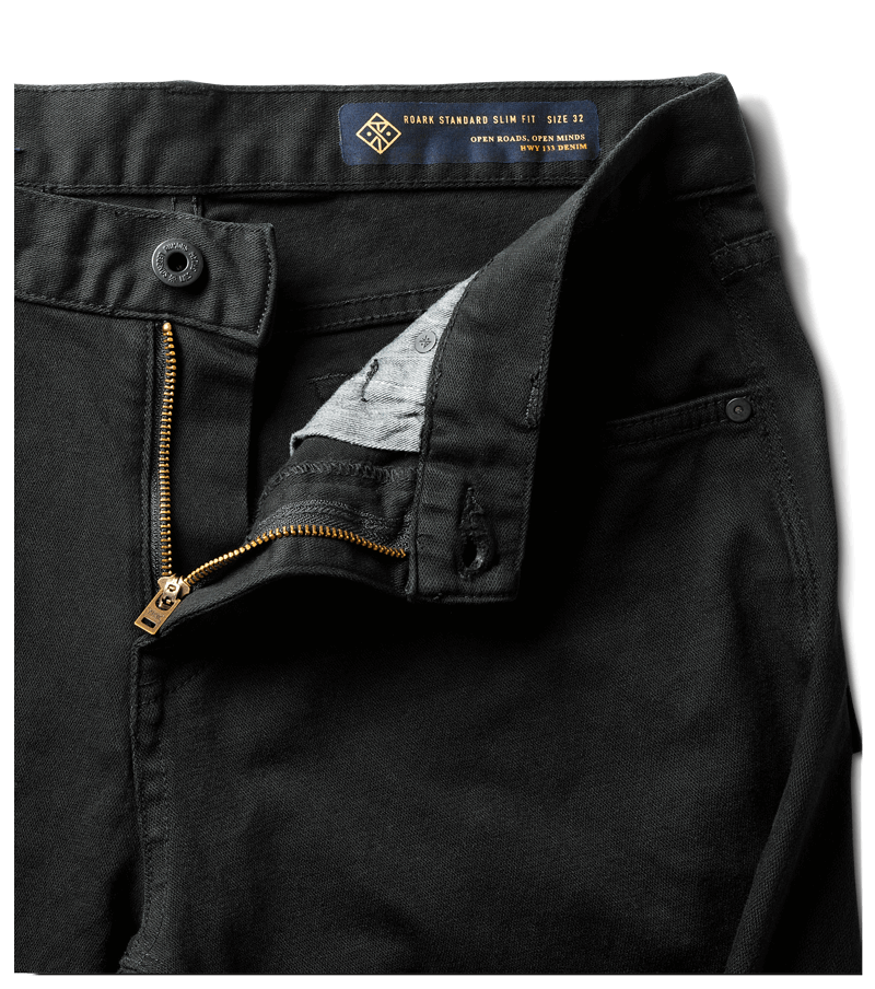 HWY 133 Slim Straight Broken Twill Jeans - Schwarz