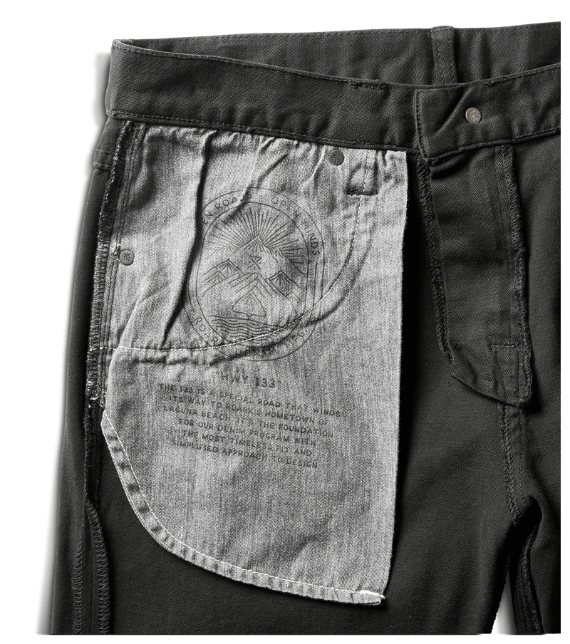 HWY 133 Slim Straight Broken Twill Jeans - Schwarz