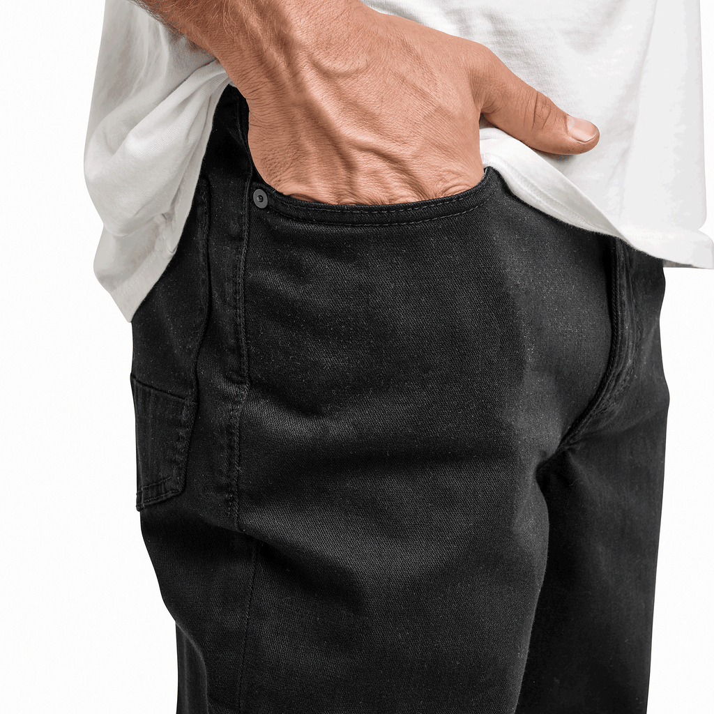 HWY 133 Slim Straight Broken Twill Jeans - Schwarz