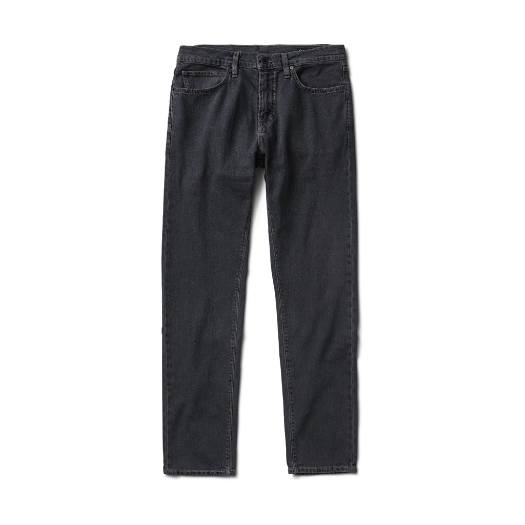 HWY 133 Slim Straight Denim Jeans - Verschlissenes Blaues Schwarz