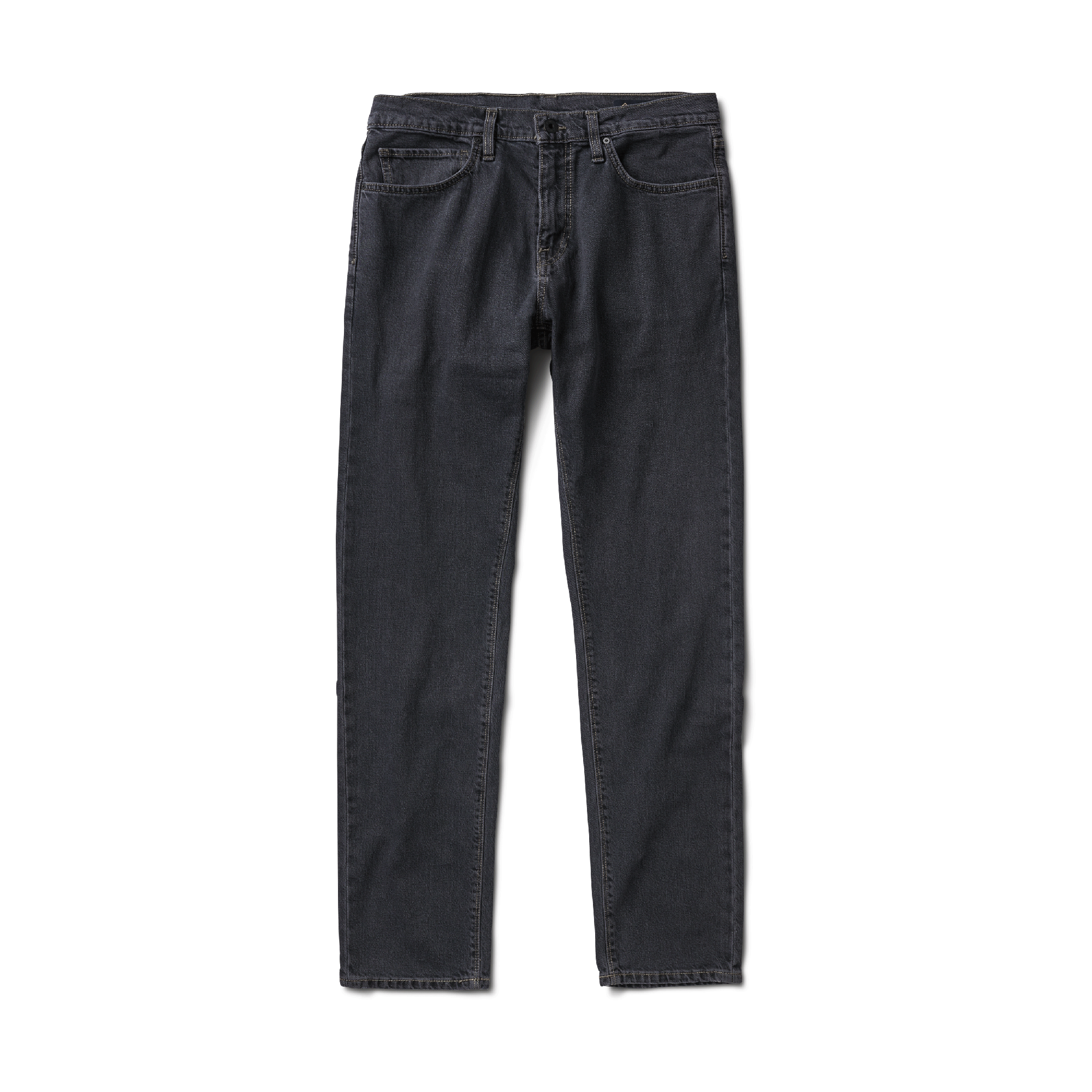 HWY 133 Slim Straight Denim Jeans - Verschlissenes Blaues Schwarz