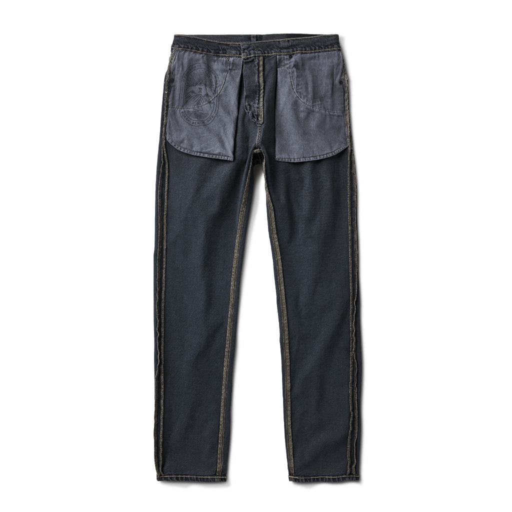 HWY 133 Slim Straight Denim Jeans - Verschlissenes Blaues Schwarz
