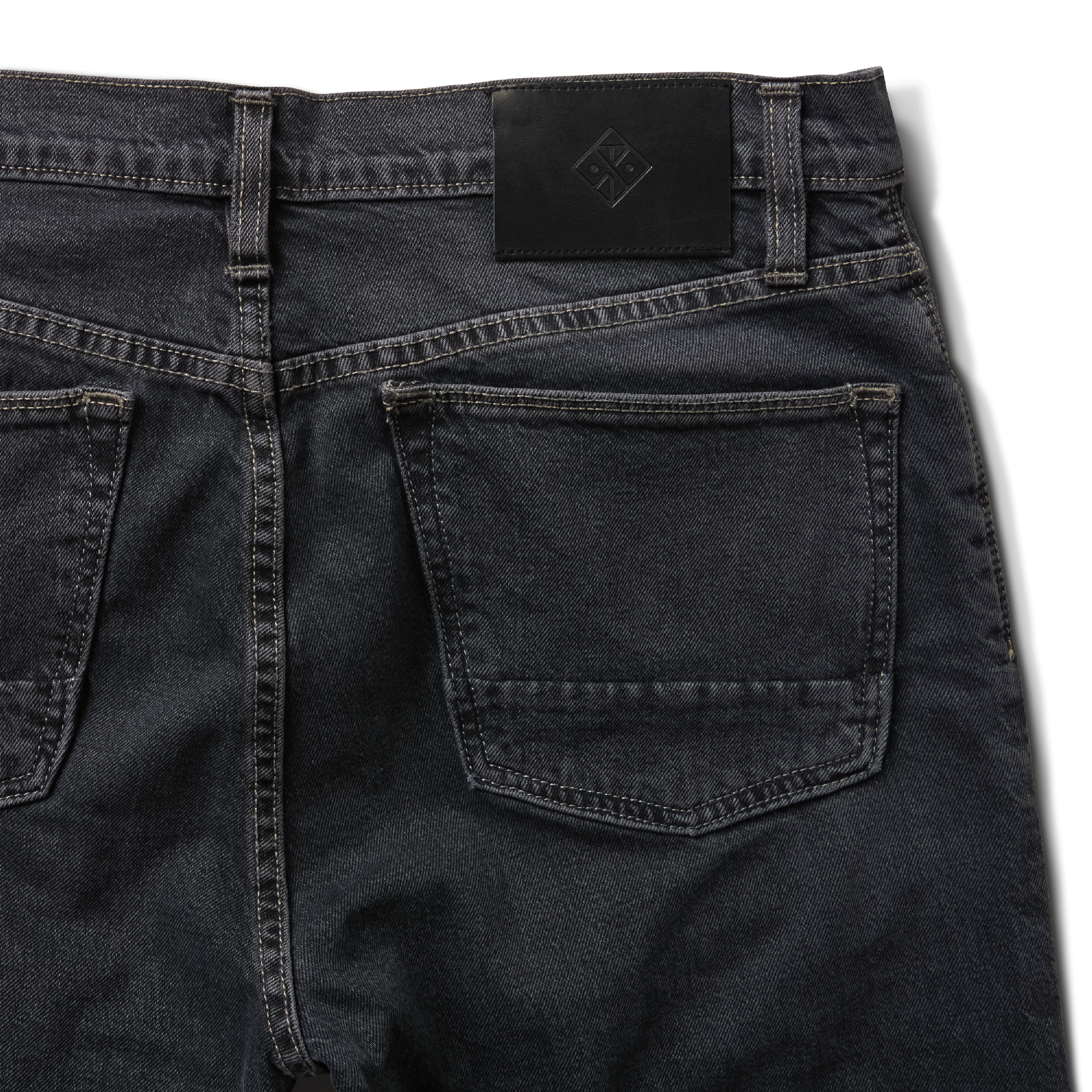 HWY 133 Slim Straight Denim Jeans - Verschlissenes Blaues Schwarz