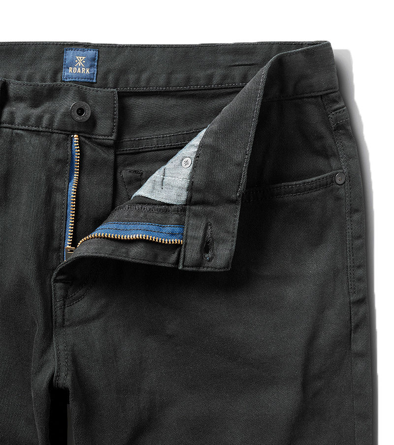 HWY 128 Straight Fit Broken Twill Jeans - Schwarz