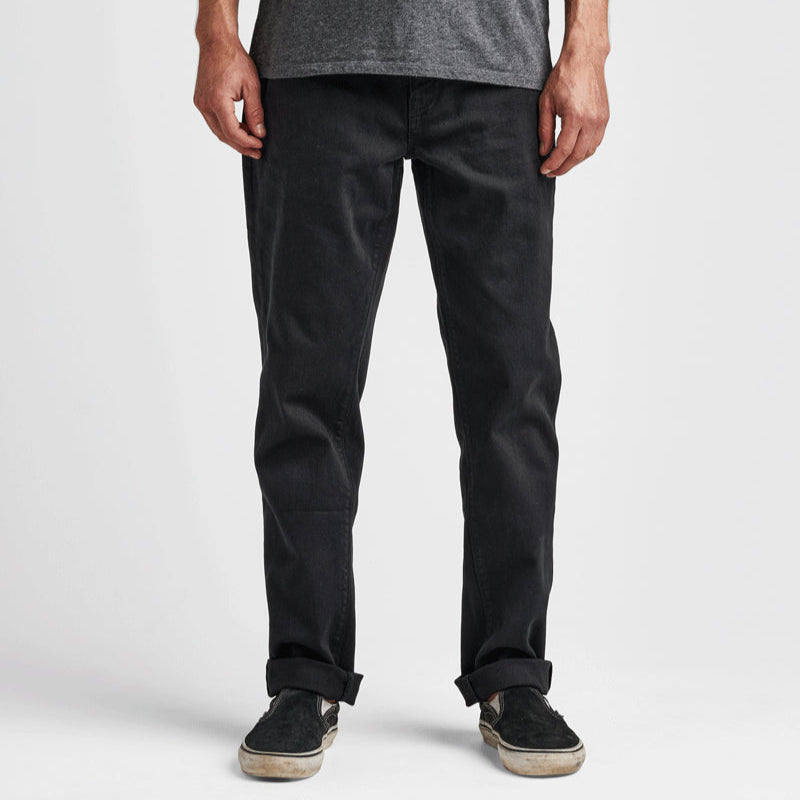 HWY 128 Straight Fit Broken Twill Jeans - Schwarz
