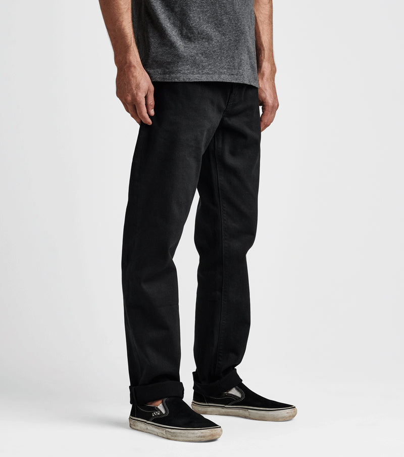 HWY 128 Straight Fit Broken Twill Jeans - Schwarz