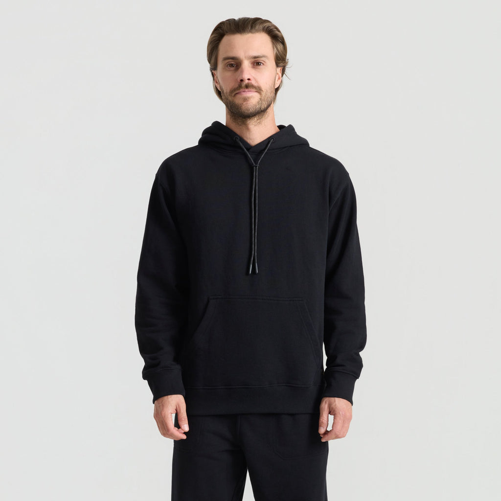 Bolo Fleece Kapuzenpullover — Schwarz