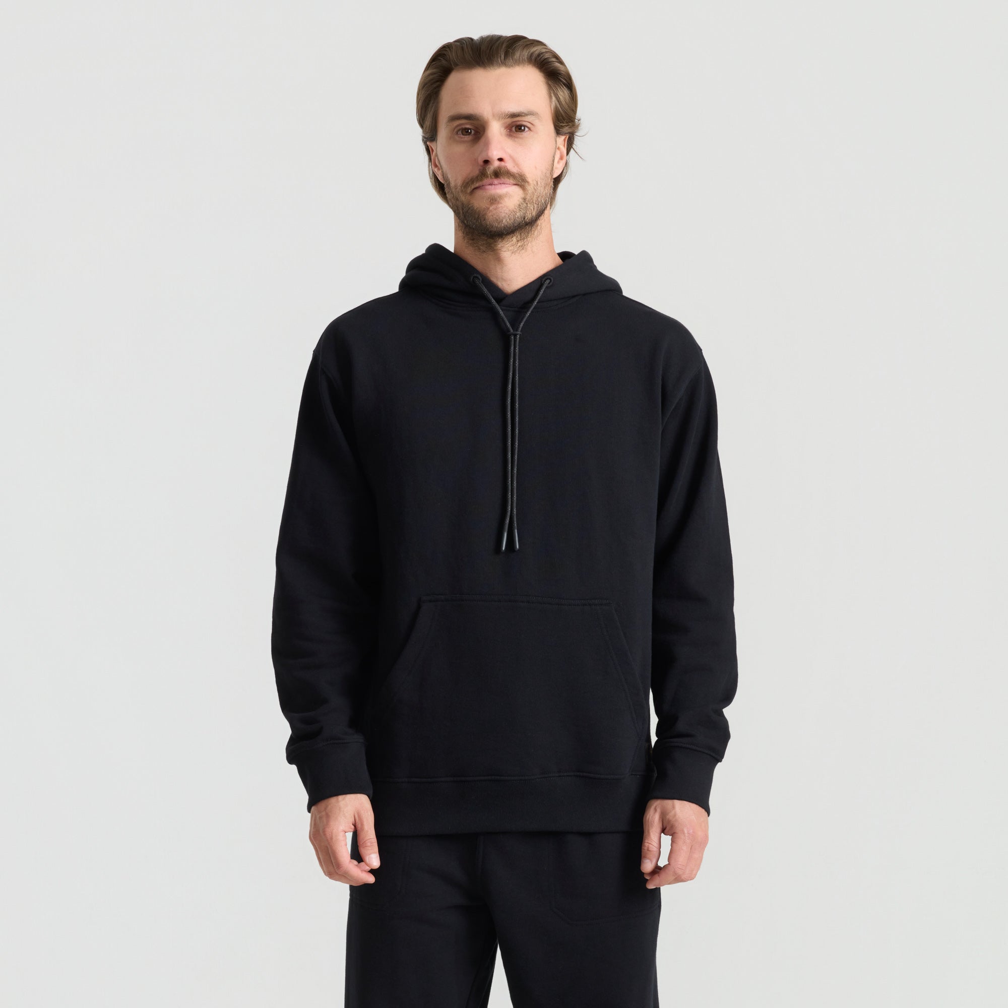 Bolo Fleece Kapuzenpullover — Schwarz