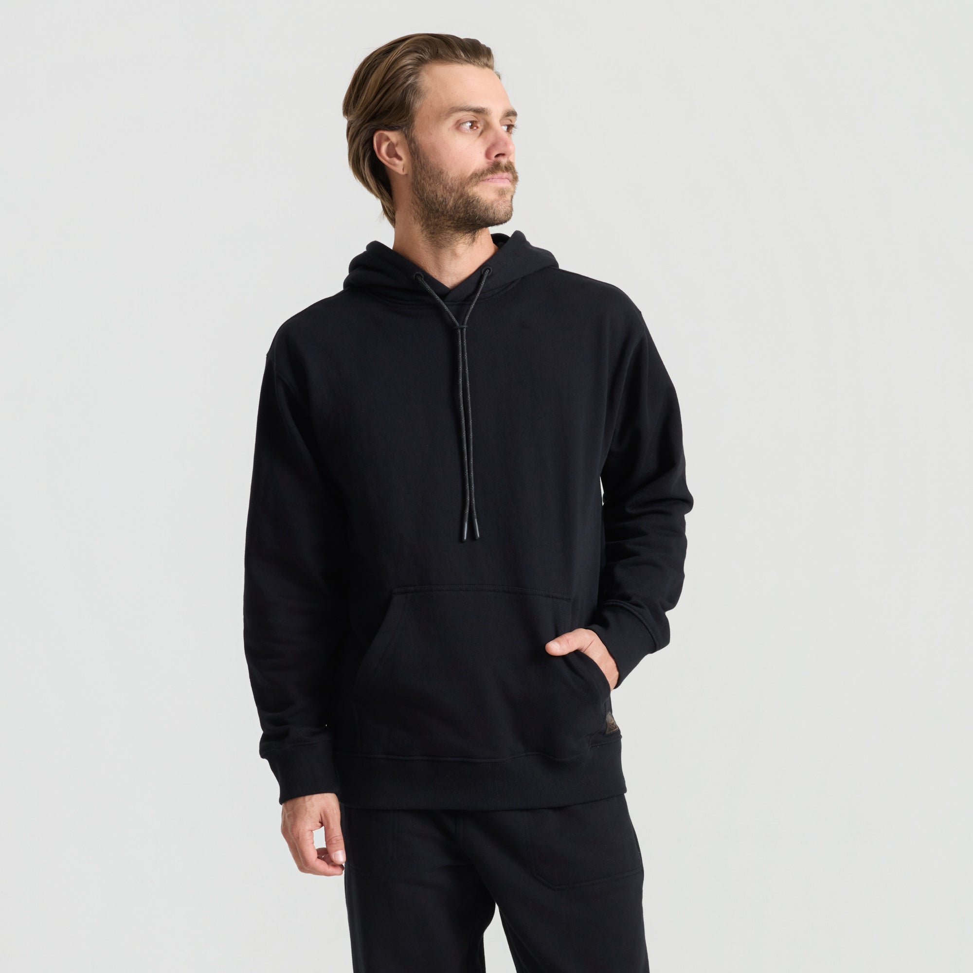 Bolo Fleece Kapuzenpullover — Schwarz