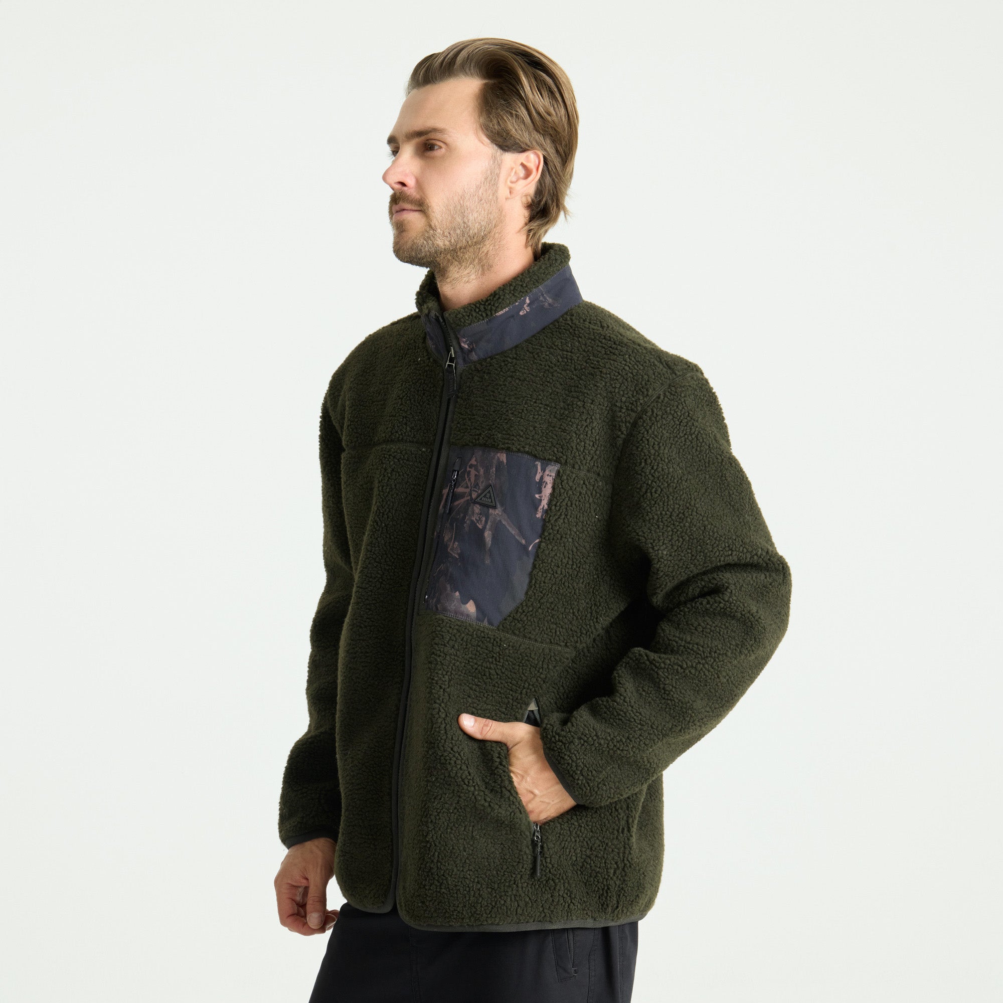 Campover Fleece Zip Jacke - Dark Military (Deutsche Ausgabe)