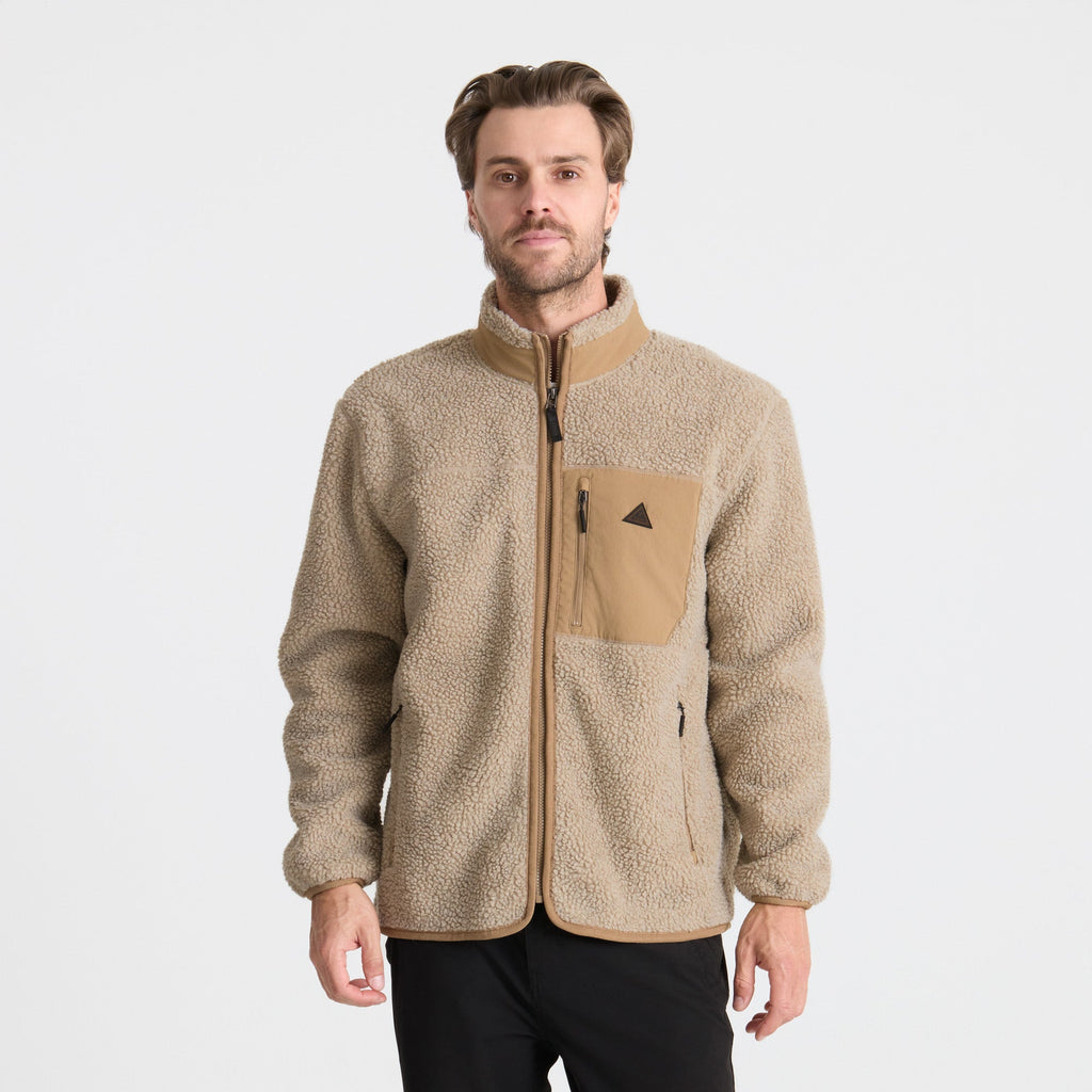 Campover Fleece Zip Jacke — Khaki