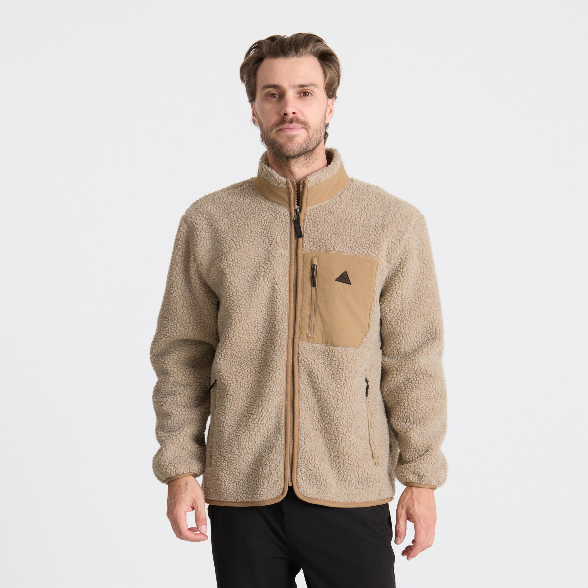Campover Fleece Zip Jacke — Khaki