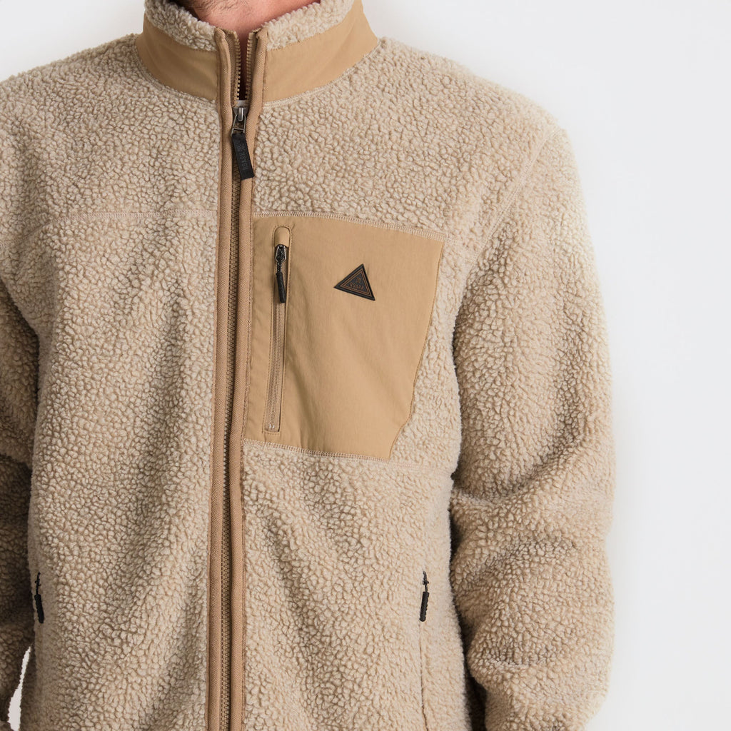 Campover Fleece Zip Jacke — Khaki