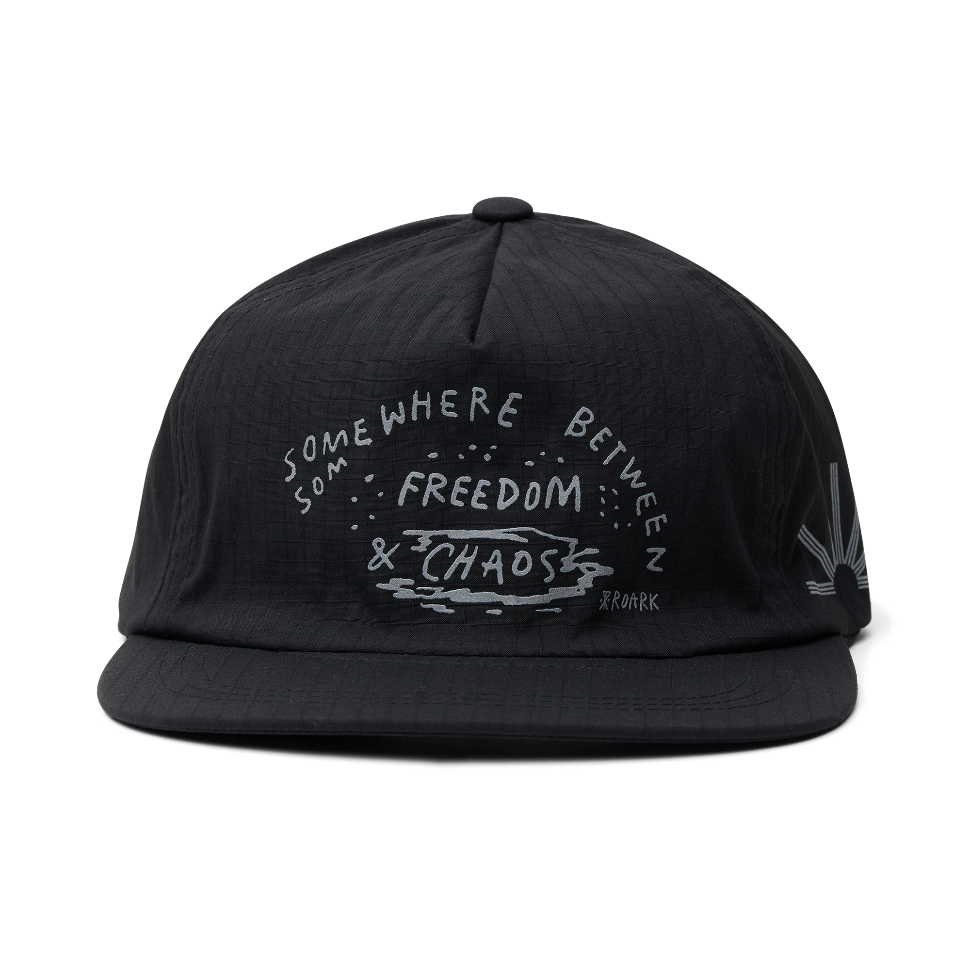 Mathis 5 Panel Strapback Hat - Chaos Schwarz