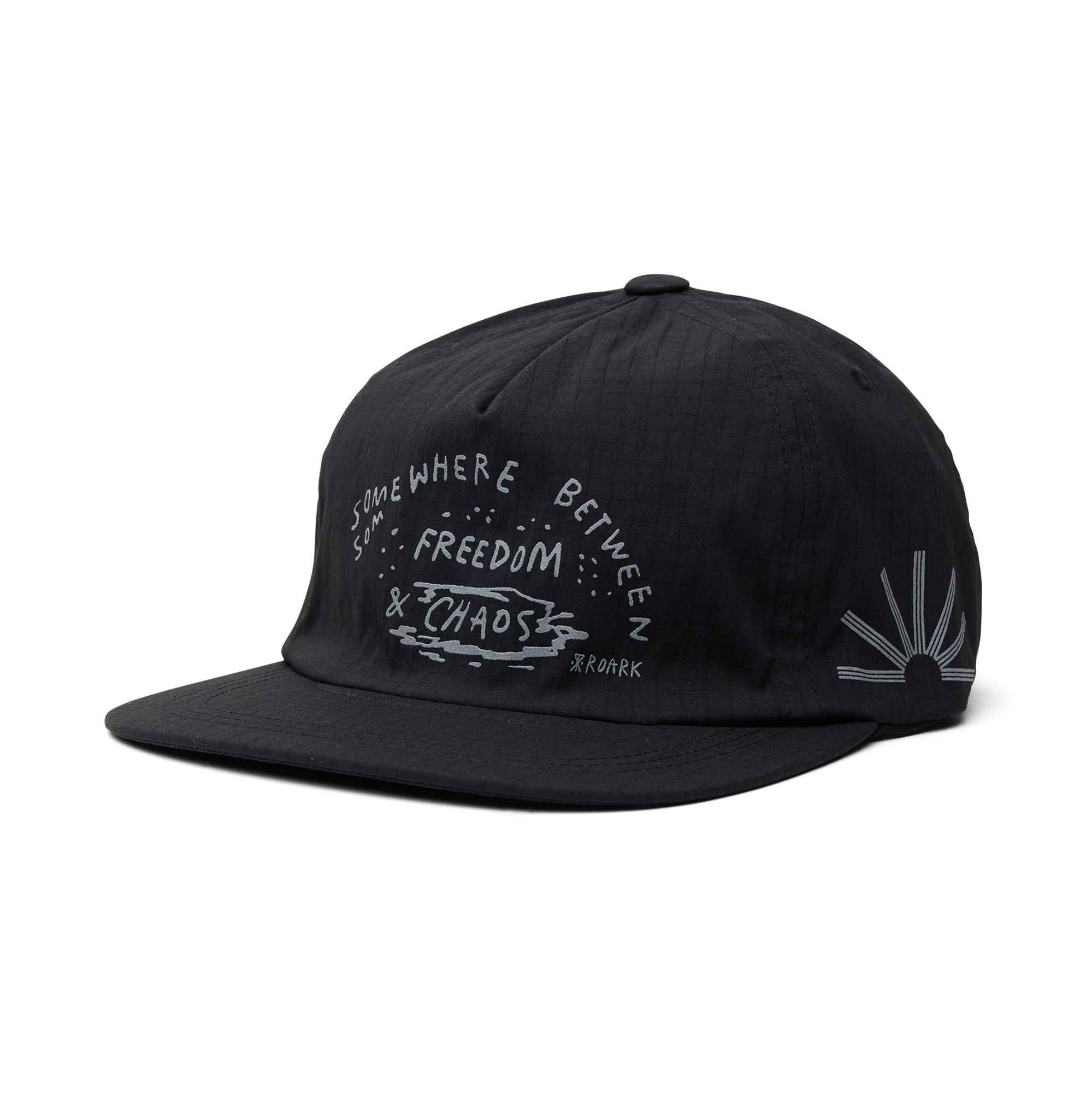 Mathis 5 Panel Strapback Hat - Chaos Schwarz