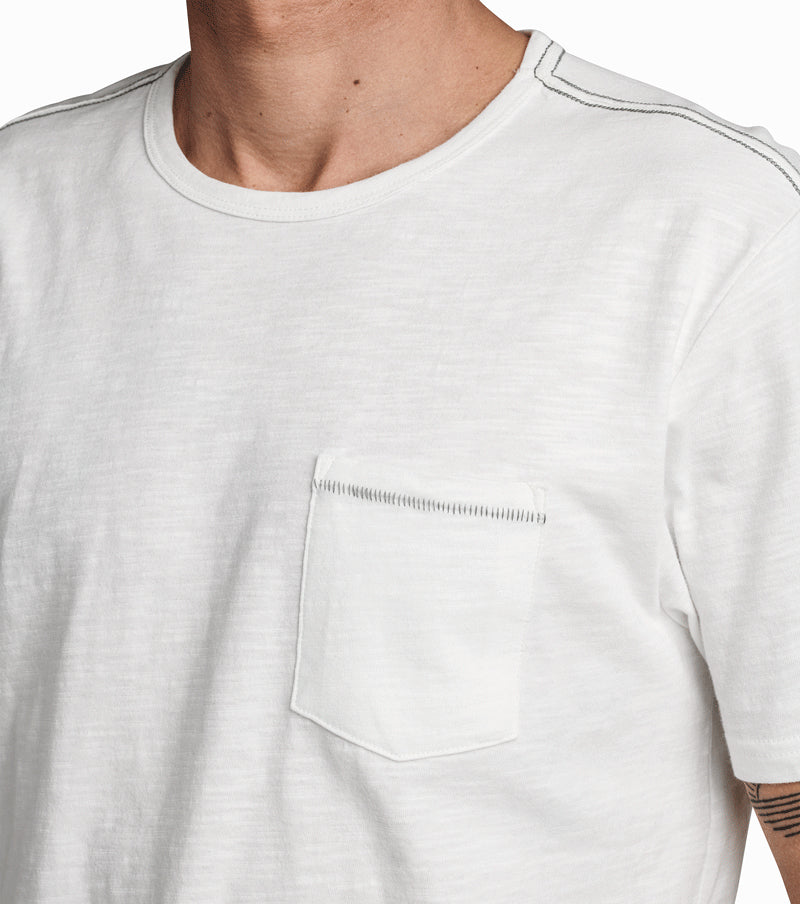 Gut abgenutzte Organic Kurzarm Tee - Cremeweiß