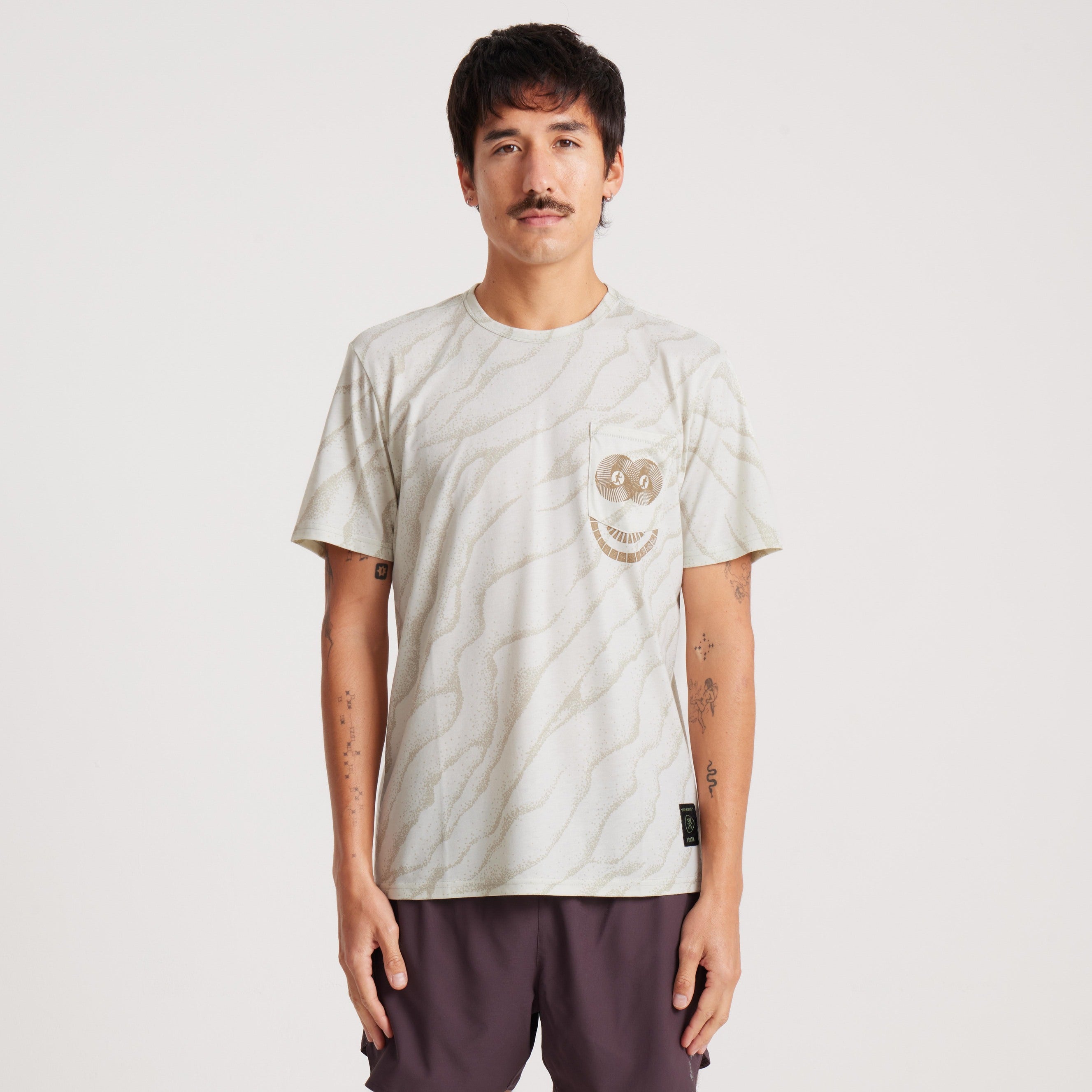 Mathis Pocket Kurzarm Active Tee - Elfenbein
