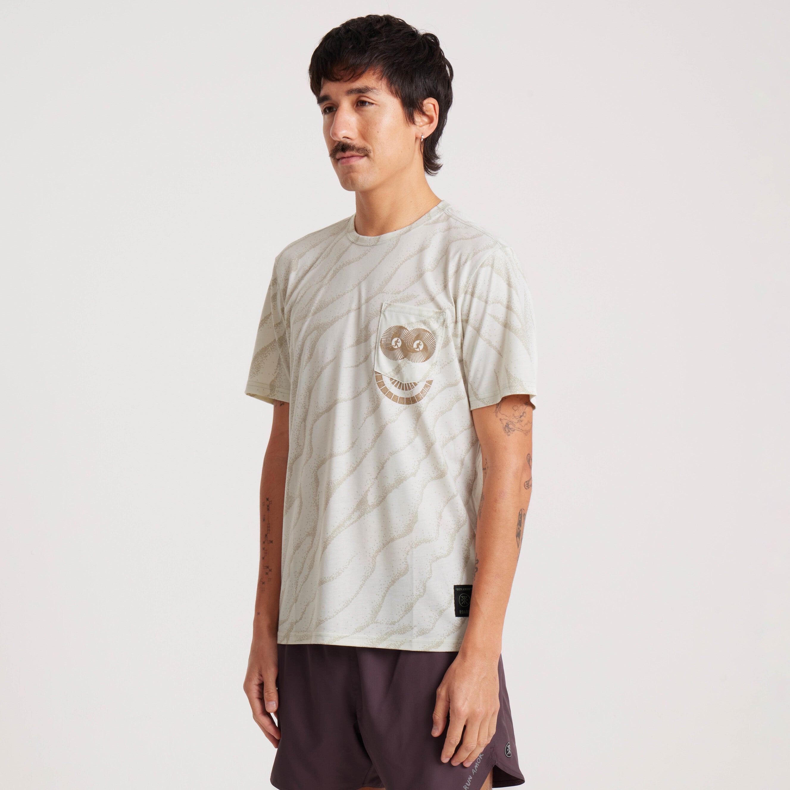 Mathis Pocket Kurzarm Active Tee - Elfenbein