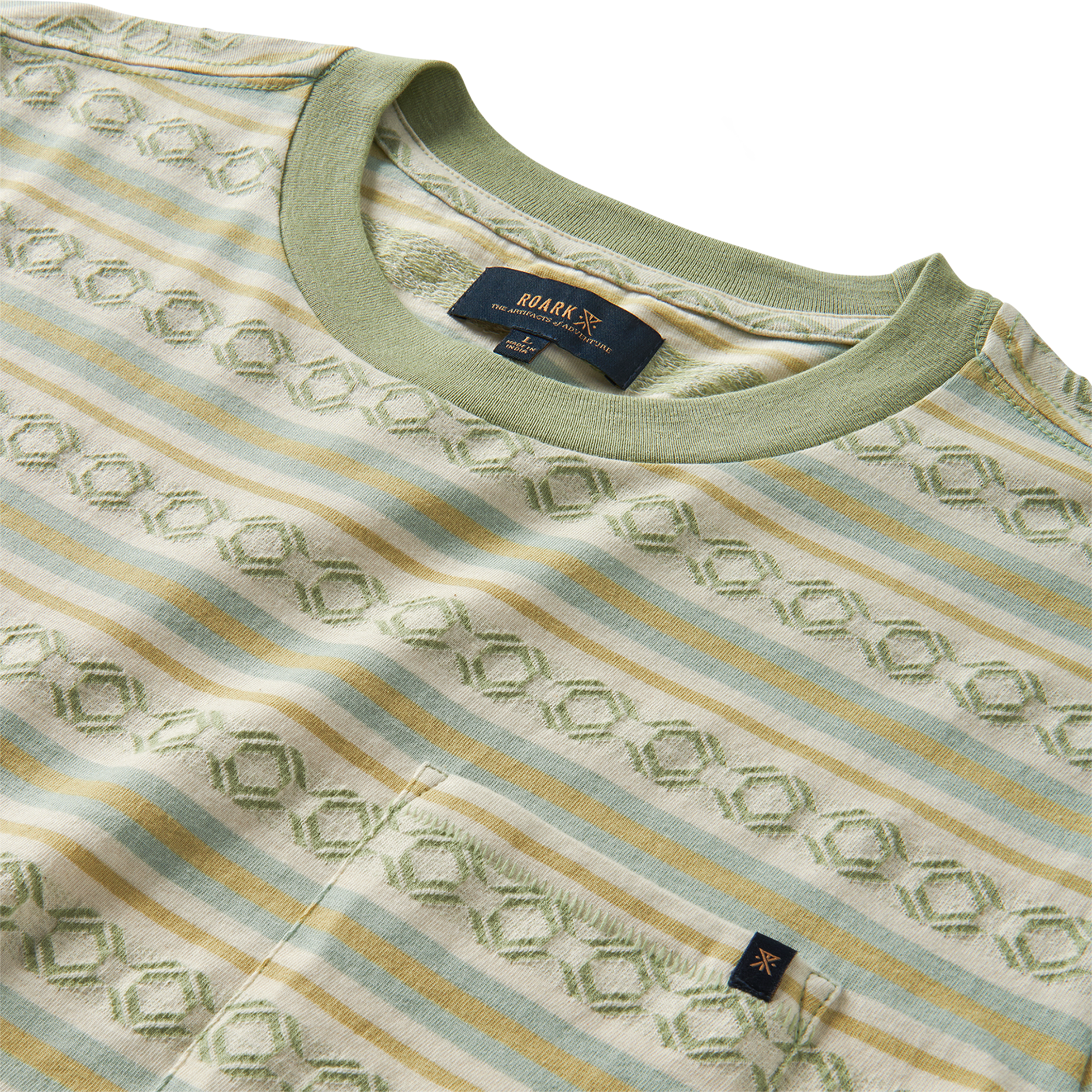 Journey Jacquard Kurzarm Tee - Seafoam