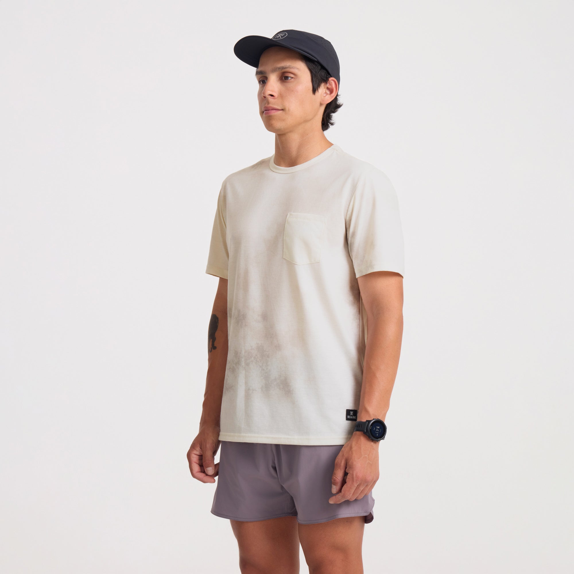Mathis Active Tie Dye Pocket Kurzarm Tee - Ungebleichter Krawattenfarbstoff