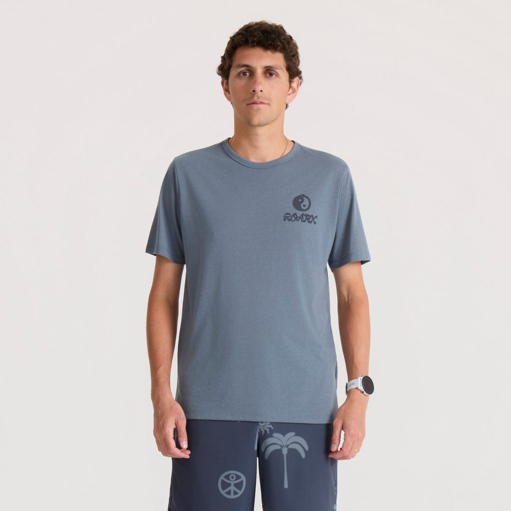 Mathis Active Grafik-Kurzarmshirt Tee - Schiefergrau