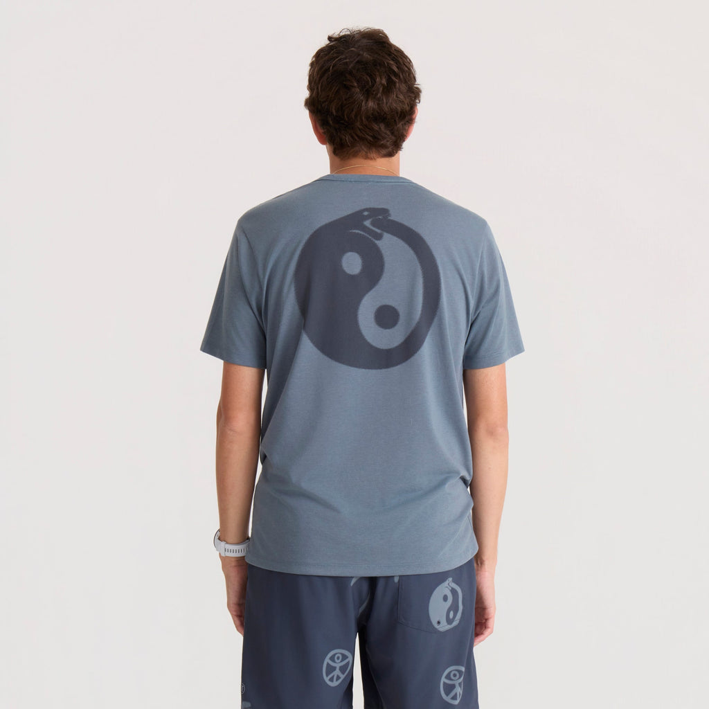 Mathis Active Grafik-Kurzarmshirt Tee - Schiefergrau