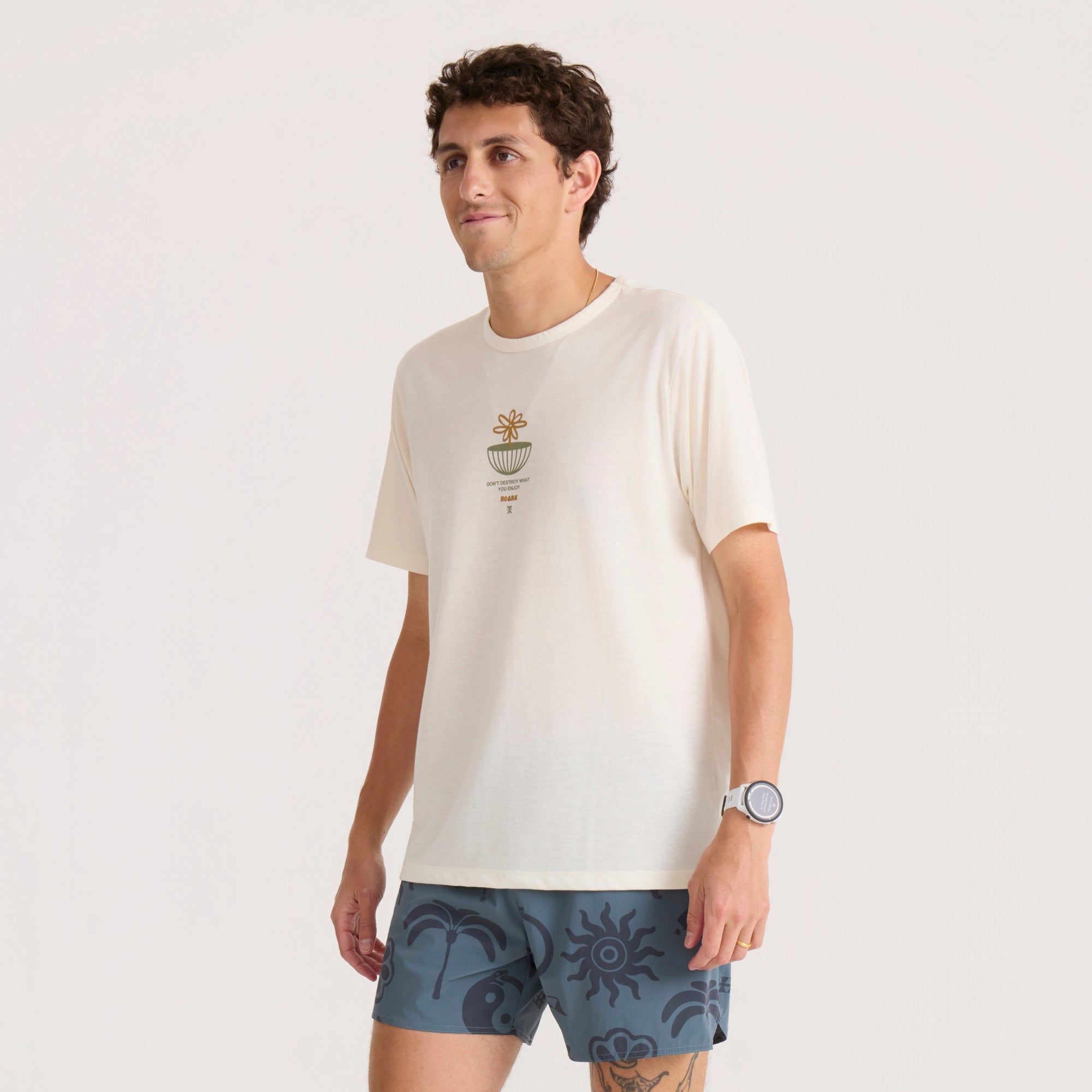 Mathis Active Grafik-Kurzarmshirt Tee - Ungebleicht