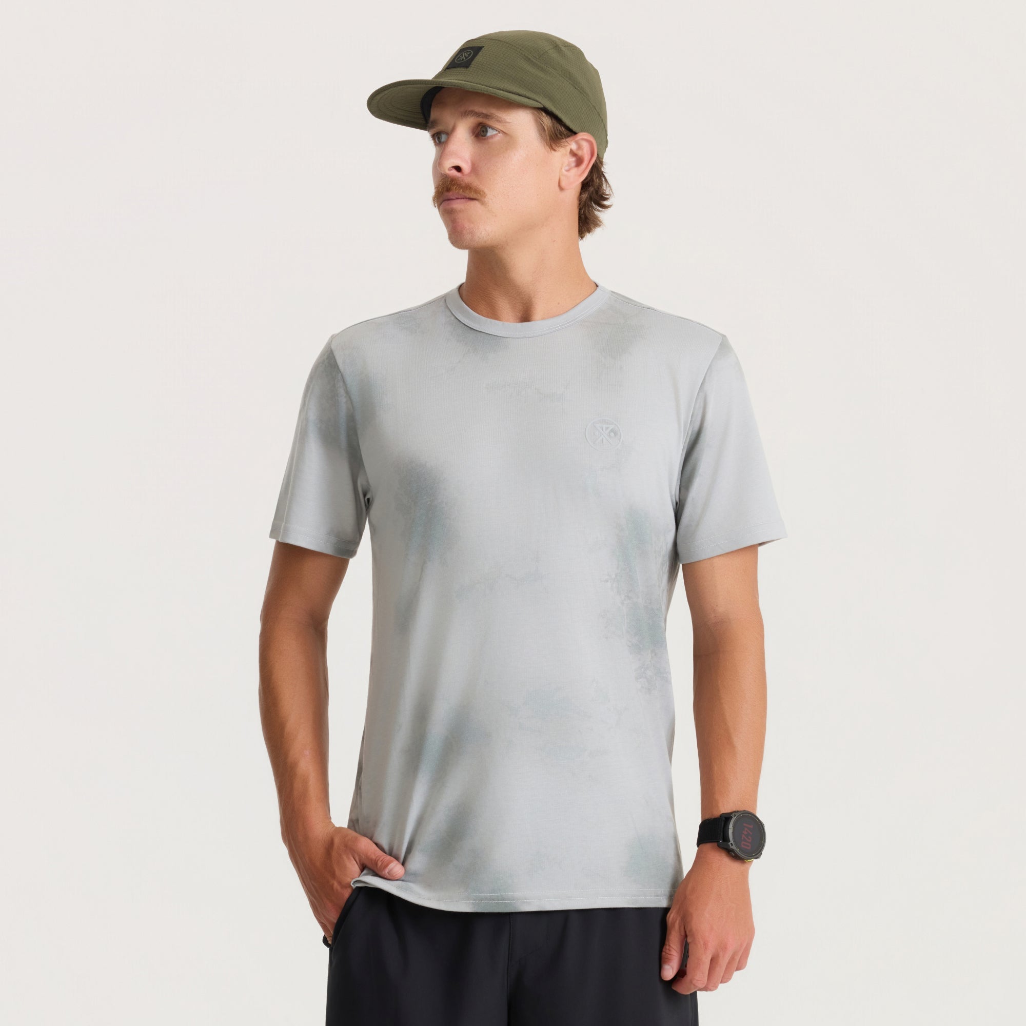 Mathis Active Allover Kurzarm Tee - Grau
