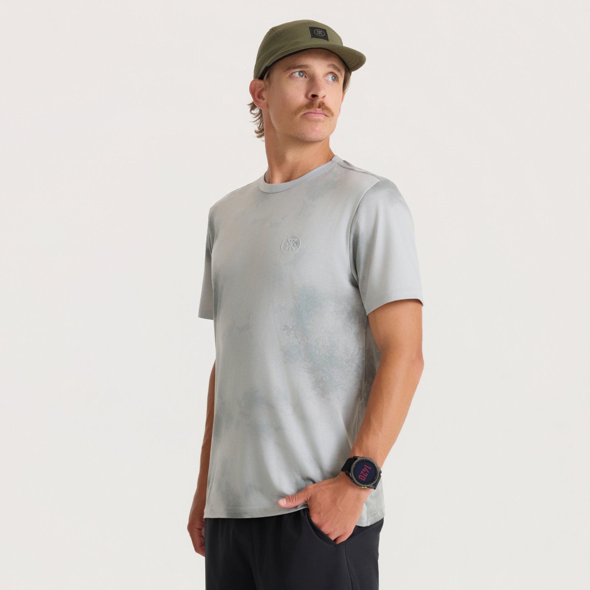 Mathis Active Allover Kurzarm Tee - Grau