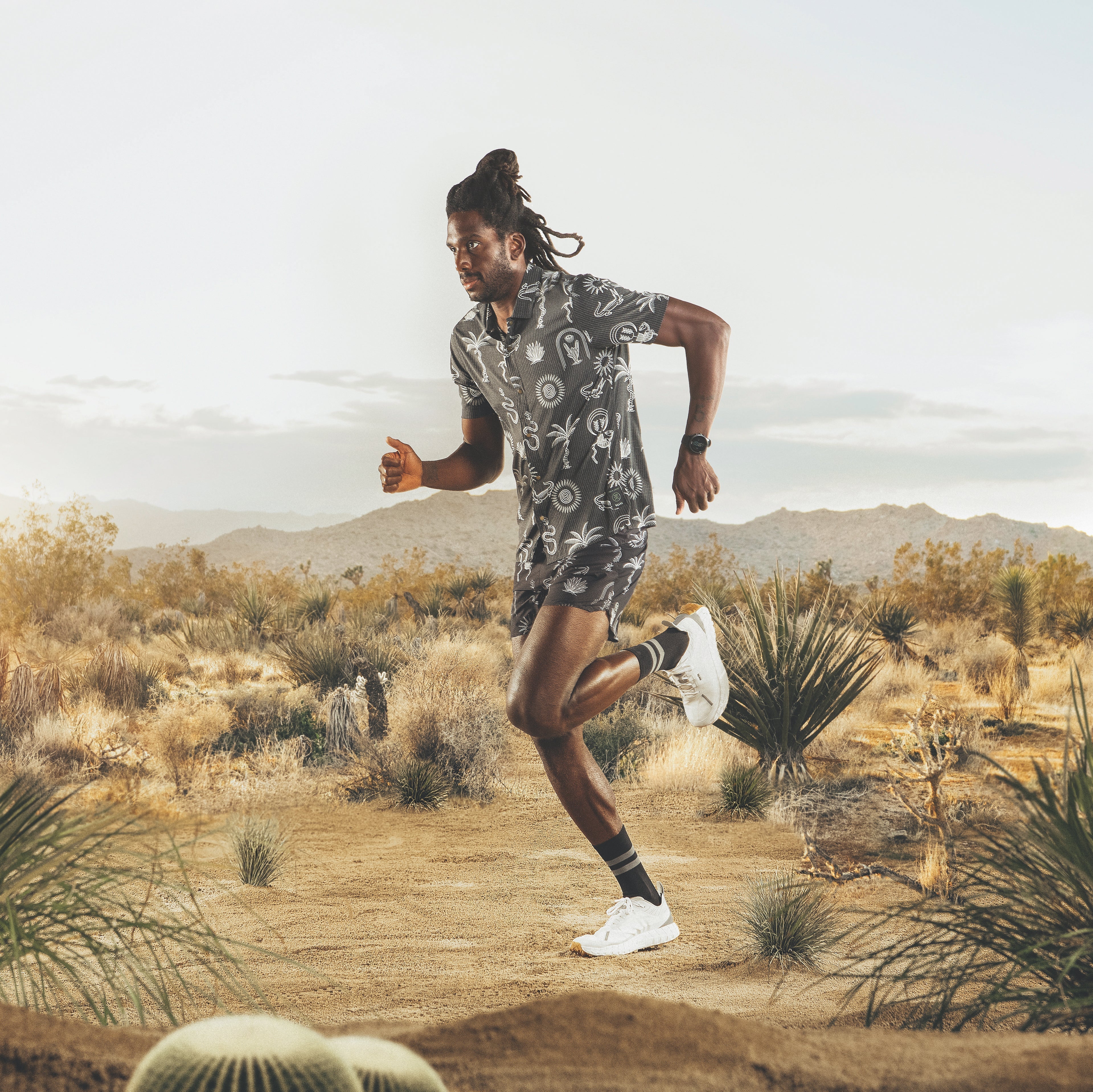 Bless Up Trail Button Up Shirt - Schwarz & Weiß
