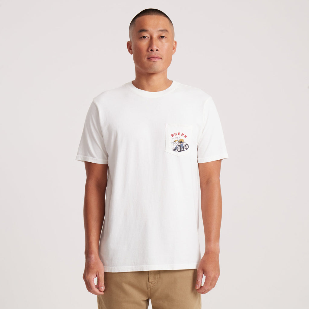 Moto Pocket Premium-T-Shirt - Cremeweiß