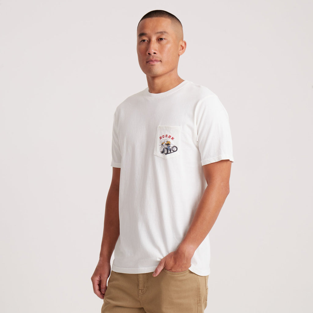 Moto Pocket Premium-T-Shirt - Cremeweiß
