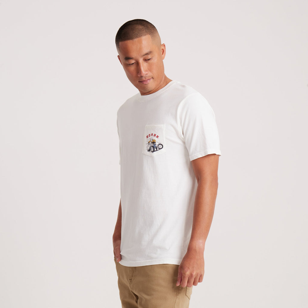 Moto Pocket Premium-T-Shirt - Cremeweiß